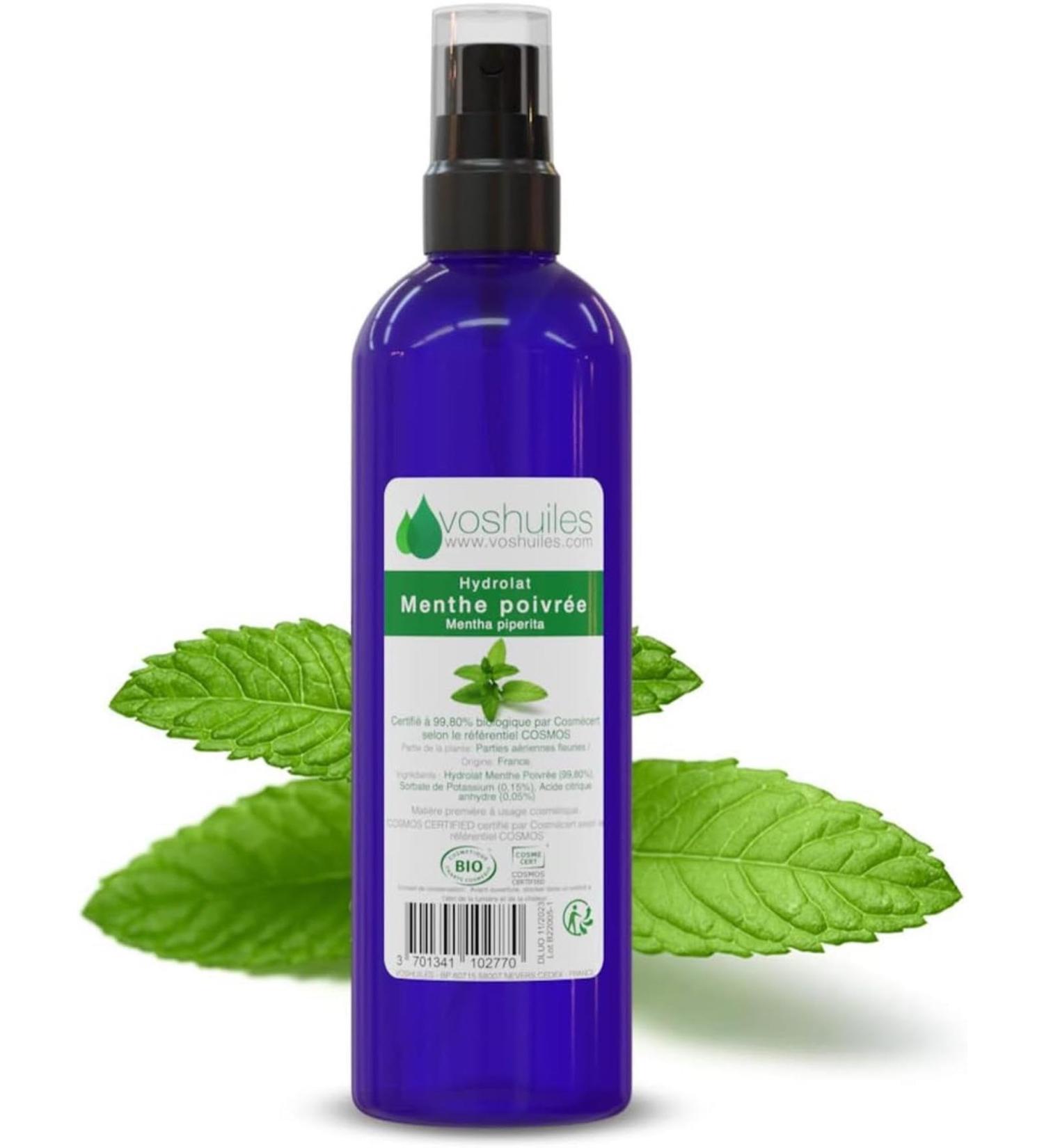 VOSHUILES - Hydrolat de Menthe Poivr e COSMOS - Eau Florale Naturelle pour Soin de la Peau - Rafra chissante et Tonifiante - Usage Quotidien - 200ml 200 ml (Lot de 1) - Buy Online on GoSupps.com