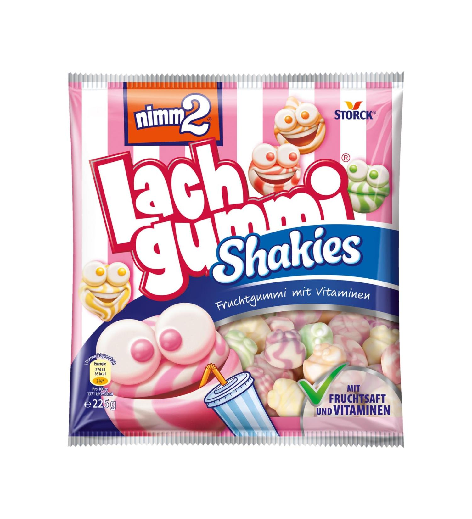 Nimm2 Lachgummi Shakies 225g Fruit Gum with Juice Vitamins & Milk | Buy Online International Shipping Available - Buy Online on GoSupps.com