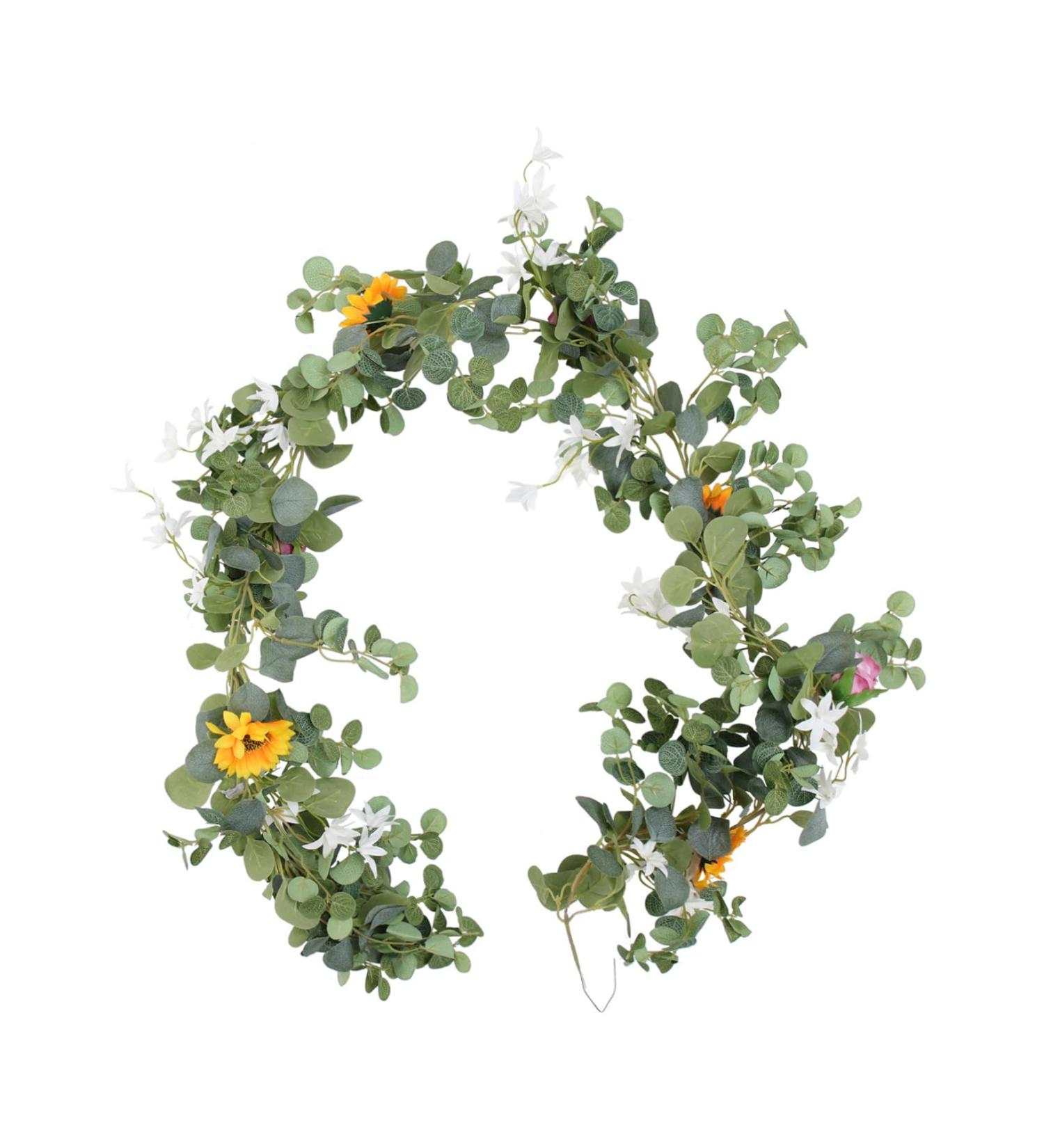 LIFKICH Vine Eucalyptus Vine Home D cor Artificial Eucalyptus Garland Fake Wedding Decor Green Artificial Flowers Greenery Garland Home Decor Silk Flower Sunflower Accessories - Buy Online on GoSupps.com