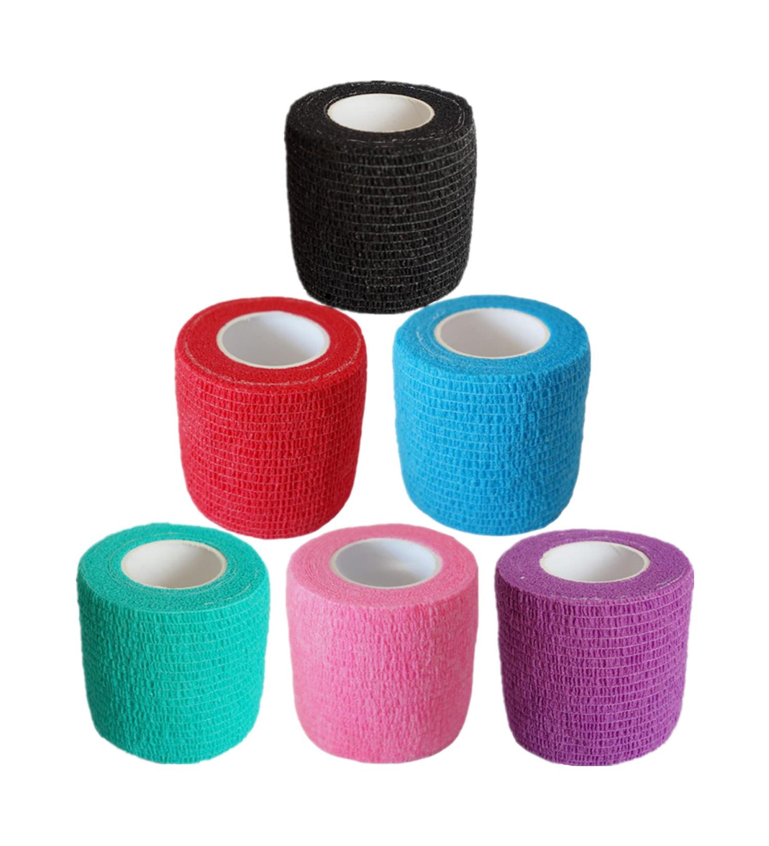 Baisunt 6 Pack 2 Cohesive Bandage Self Adhesive Wrap - 5 Yards, Multi Colors | Elastic & Breathable Self Stick Tape for Wrist, Ankle, Sports, Tattoo Wrap - Buy Online on GoSupps.com