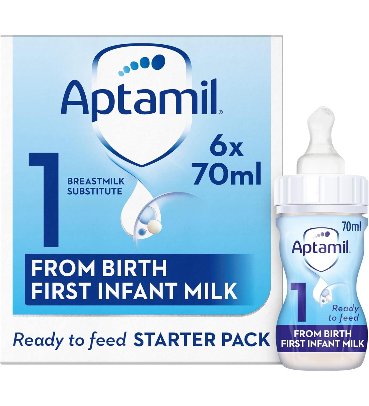 Aptamil 1 First Baby Milk Formula - Pack of 6 - 70ml - Buy Online on GoSupps.com