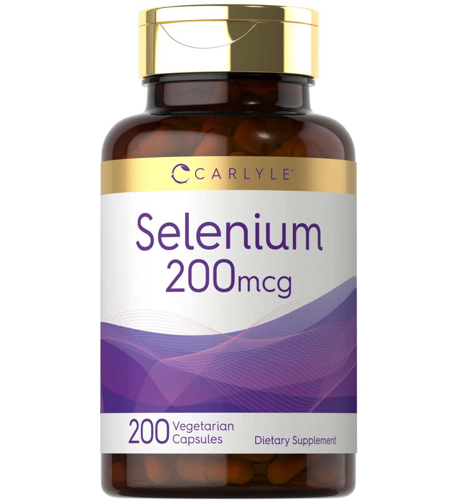 Carlyle Selenium 200mcg | 200 Capsules | Yeast Free | L-Selenomethionine Mineral Supplement | Vegetarian Non-GMO & Gluten Free 200 Count (Pack of 1) - Buy Online on GoSupps.com