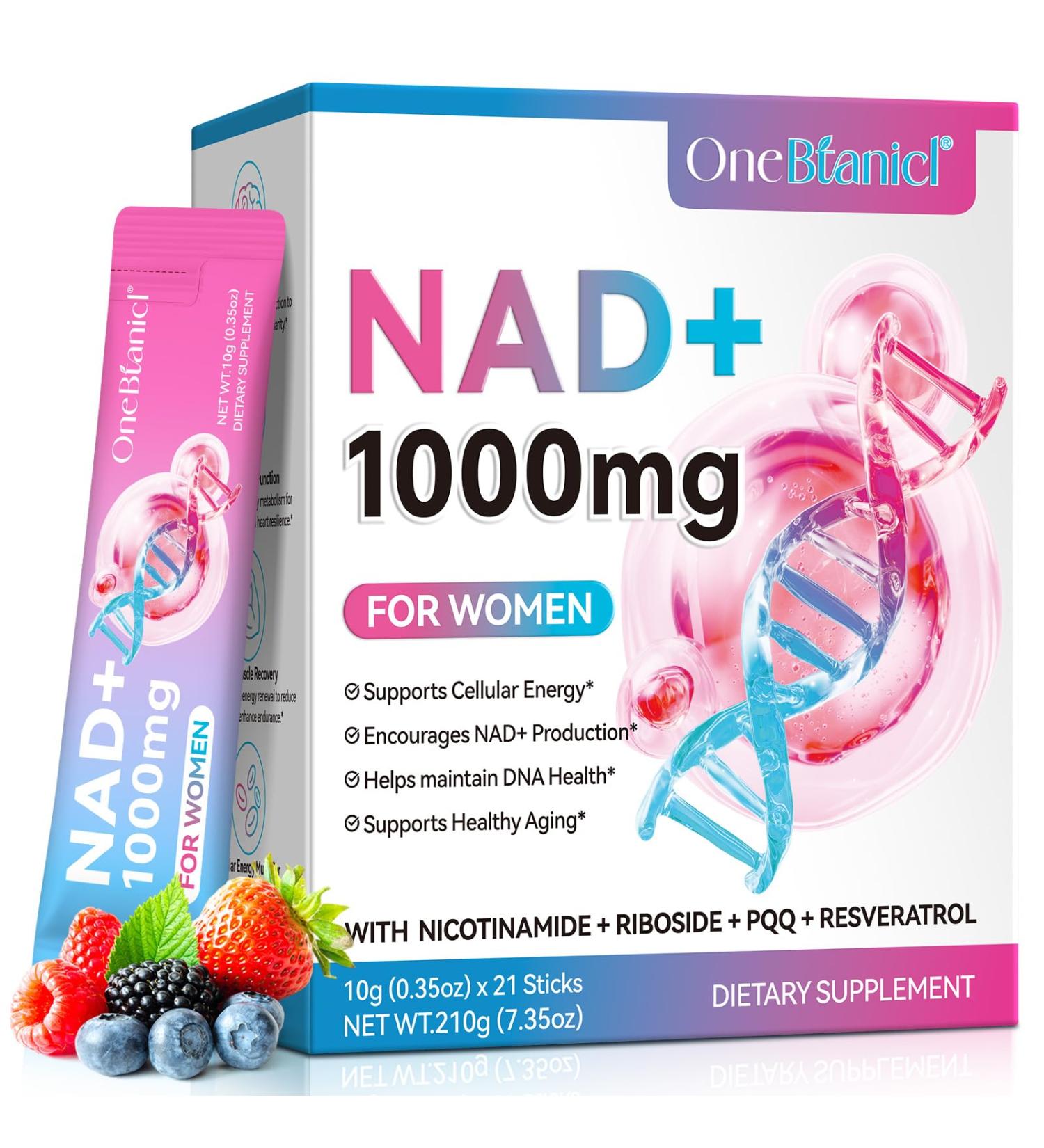 YUEPLATTNMAY NAD Liquid Supplement NAD+ Liquid Supplement 1000mg with Nicotinamide Riboside Resveratrol & PQQ NAD Supplements for Women Healthy Aging & Boosts Cellular Energy (21 Packs) - Buy Online on GoSupps.com