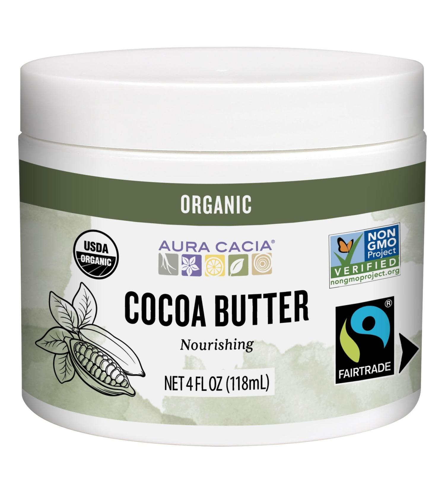 Aura Cacia Natural Cocoa Butter 4 oz - Pure Organic & Moisturizing Skin Care | International Shipping Available - Buy Online on GoSupps.com