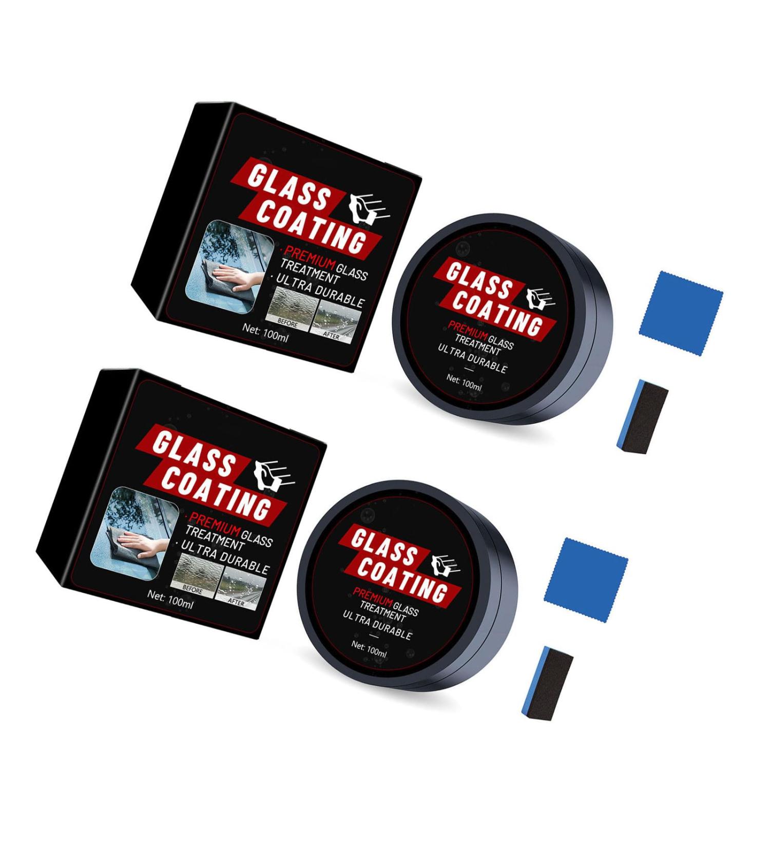 MIKAXIQI 3pcs Car Glass Oil Film Cleaner Car Glass Polishing Degreasers Oil Film Removers With Sponge And Cloth Car Glass Cleaning Cloth 2 Sets - Buy Online on GoSupps.com