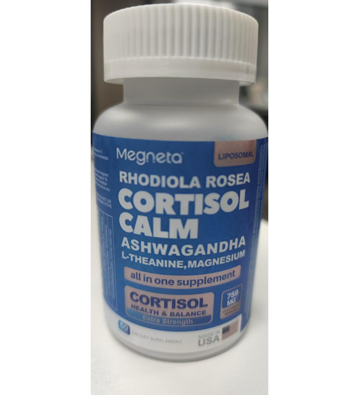 MEGNETA Cortisol Supplements Manager Magnesium Ashwagandha & L-Theanine- 120 Capsules - Buy Online on GoSupps.com