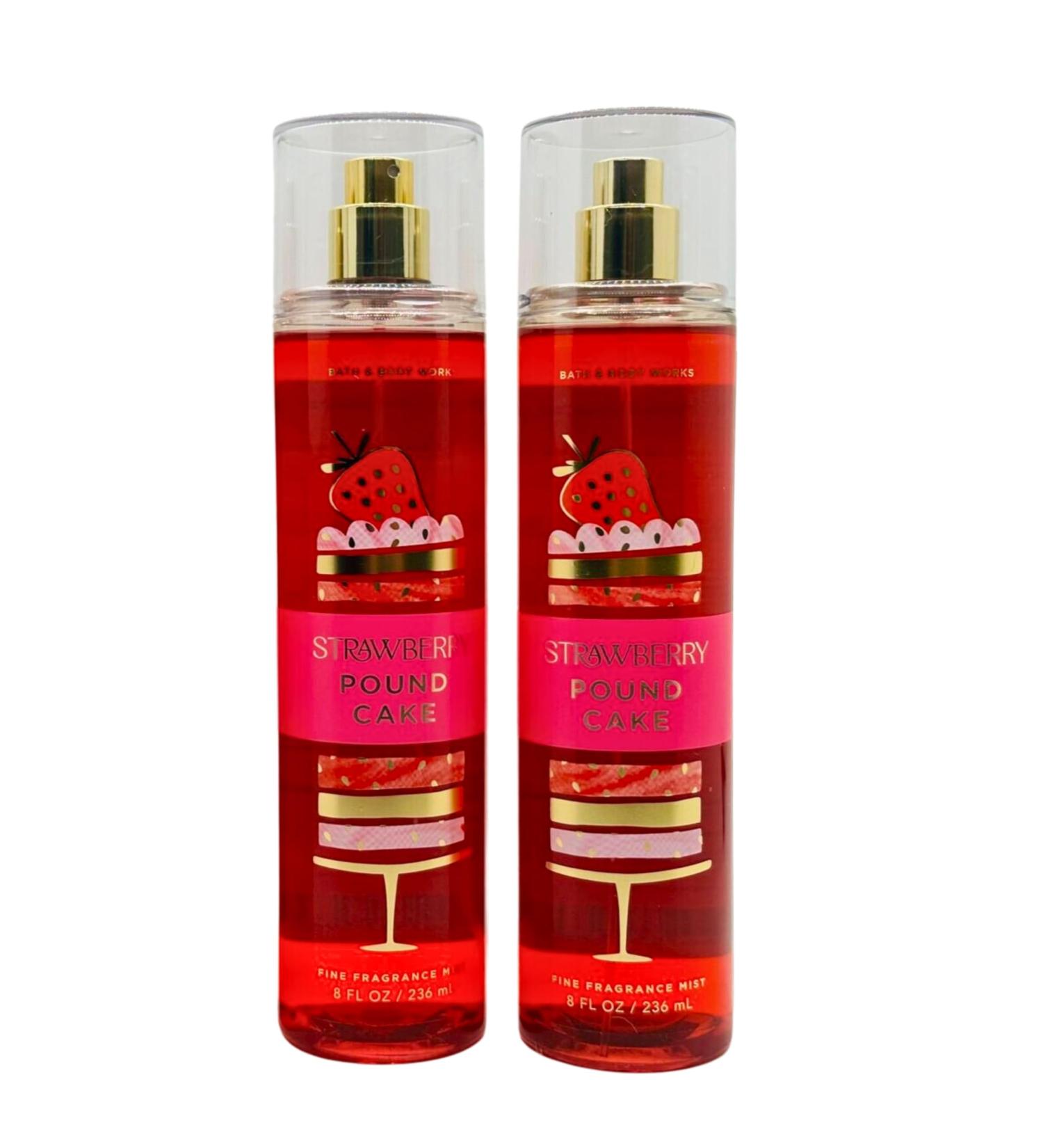 Bath & Body Works Fragrance Mist Gift Set of 2 8oz Each (Strawberry Pound Cake)
