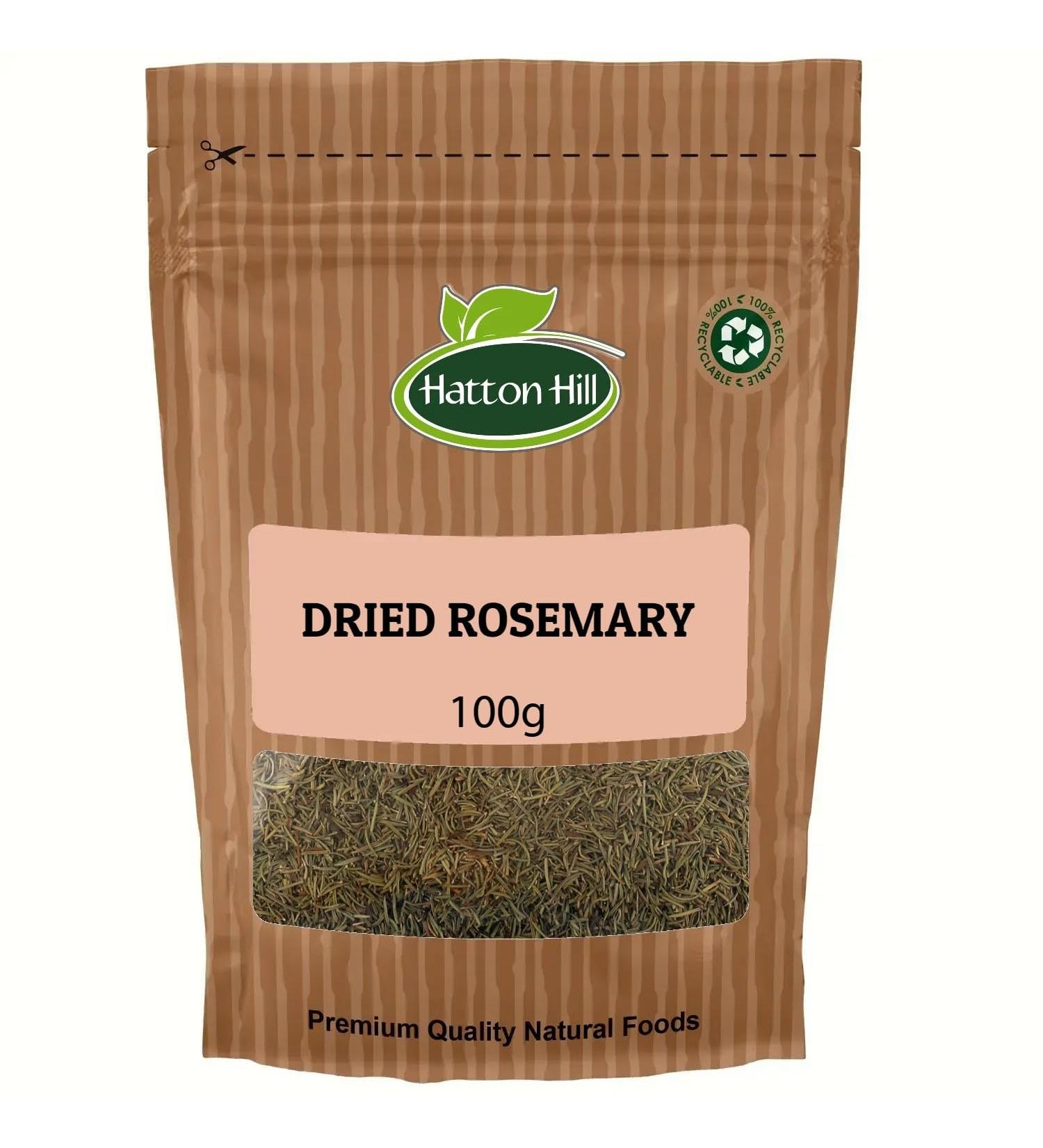 Dried Rosemary 100g by Hatton Hill | Aromatic and Flavourful Herb for Enhancing Meats Vegetables Soups and Sauces - Perfect for Gourmet Cooking and Everyday Recipes