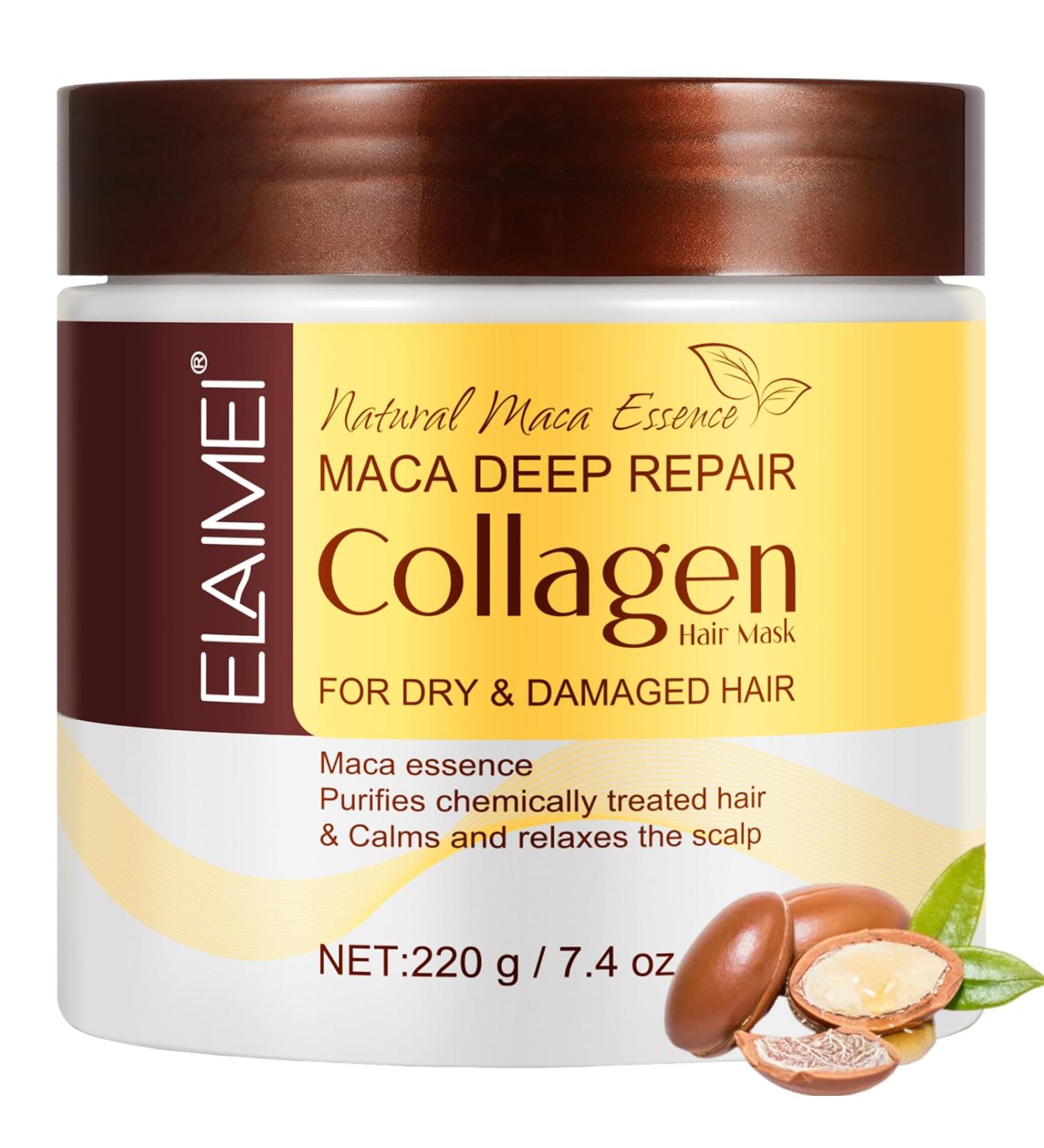 Collagen Hair Mask 220ML Collagen Hair Treatment Deep Repair Conditioning for Dry Damaged Hair All Hair Types - Buy Online on GoSupps.com