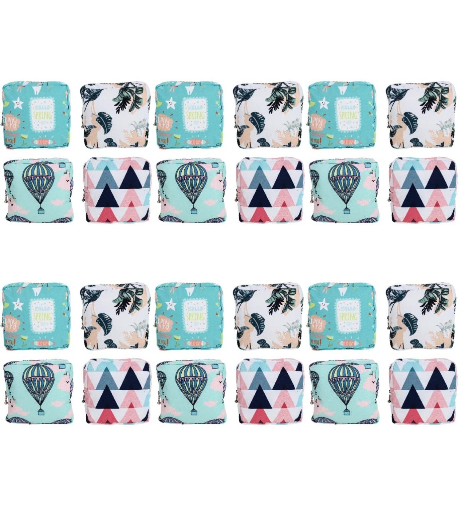 24pcs Portable Tampon Storage Bags - Assorted Colors, Washable, Menstrual Period Organizer for Women, Teen Girls - Zipper Closure, Nursing Function - 13X13X3CM - Buy Online on GoSupps.com