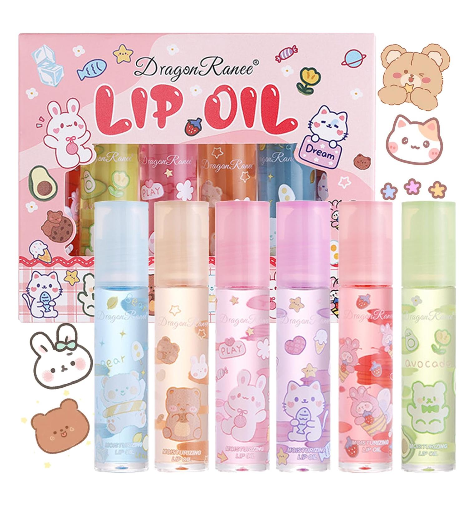 Clear Lip Gloss Sets For Teenage Girls 6 Pcs Flower-Flavored Lip Oil Lovely Gift No-Sticky Liquid Lipstick Long Lasting Lip Glow Balm Lip Care Natural Plant Formula - Buy Online on GoSupps.com