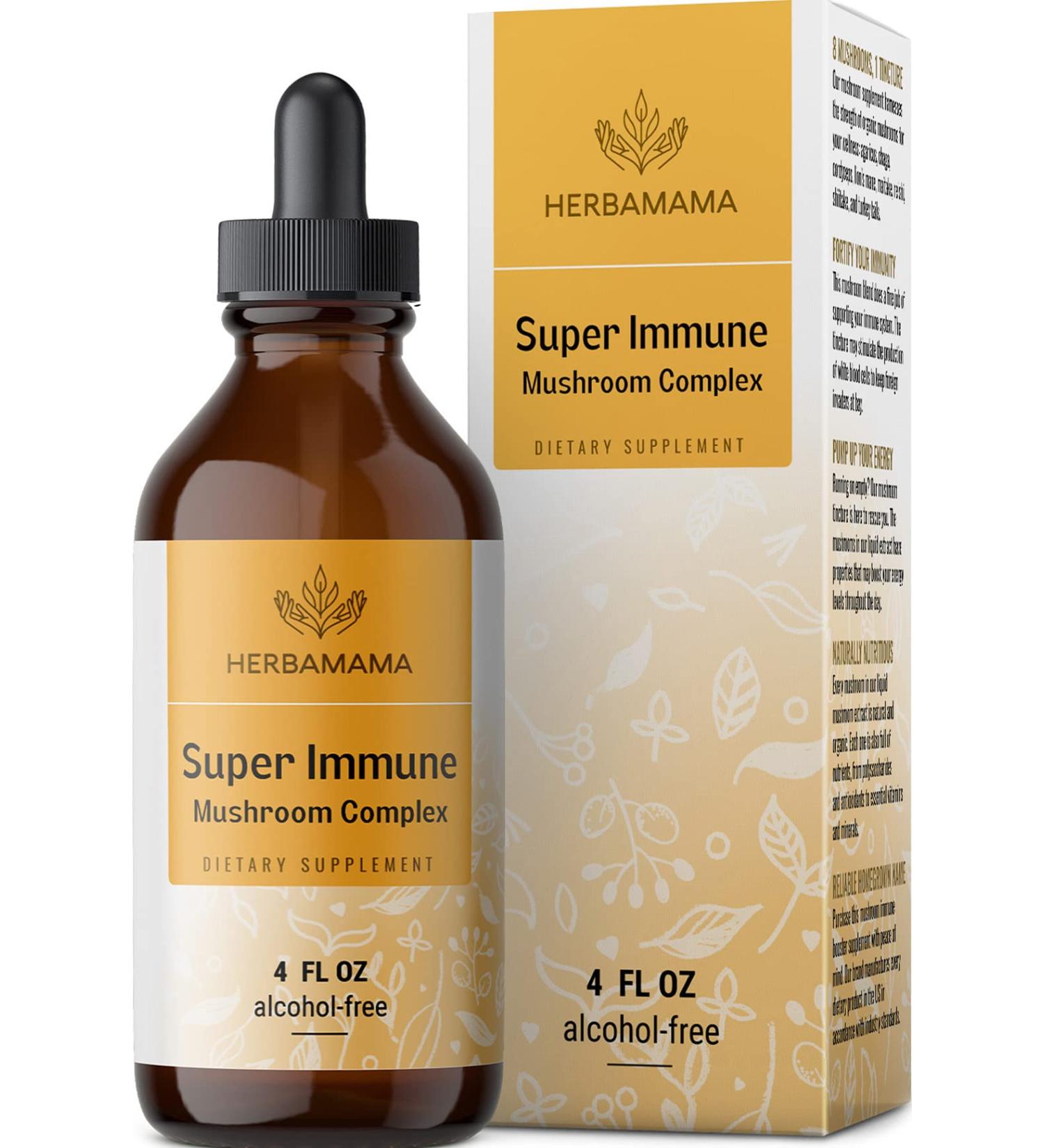 Super Immune Mushroom Complex Liquid Extract - 4 fl. Oz Vegan Tincture with Lions Mane, Reishi, Shiitake, Turkey Tail & Chaga - Immune Support & Energy Supplement - Buy Online on GoSupps.com