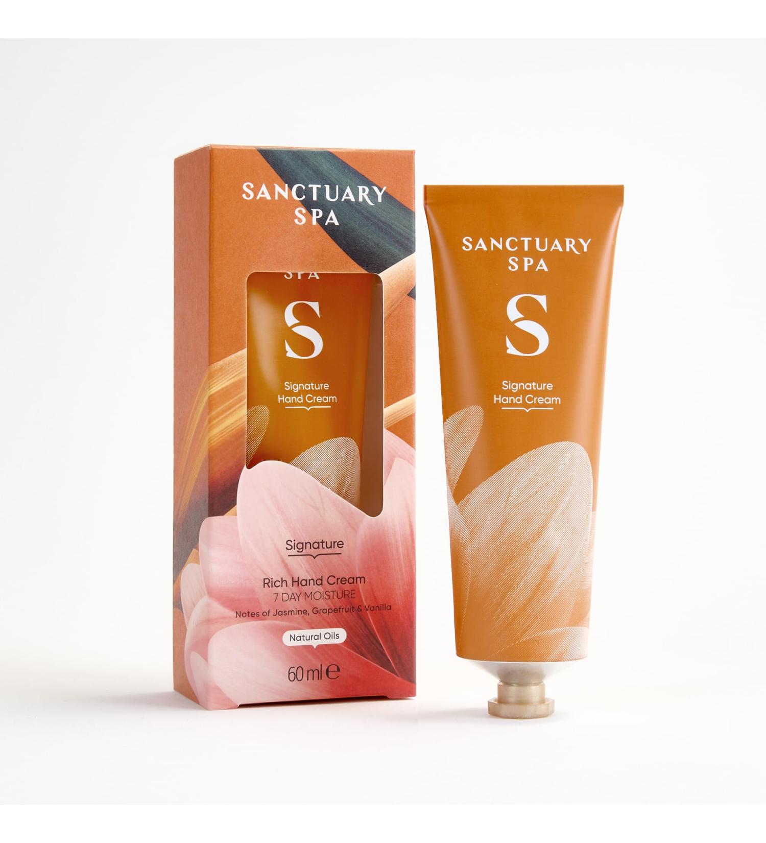 Sanctuary Spa Signature Rich Hand Cream Moisturiser Body Cream Vegan and Cruelty Free 60ml - Buy Online on GoSupps.com