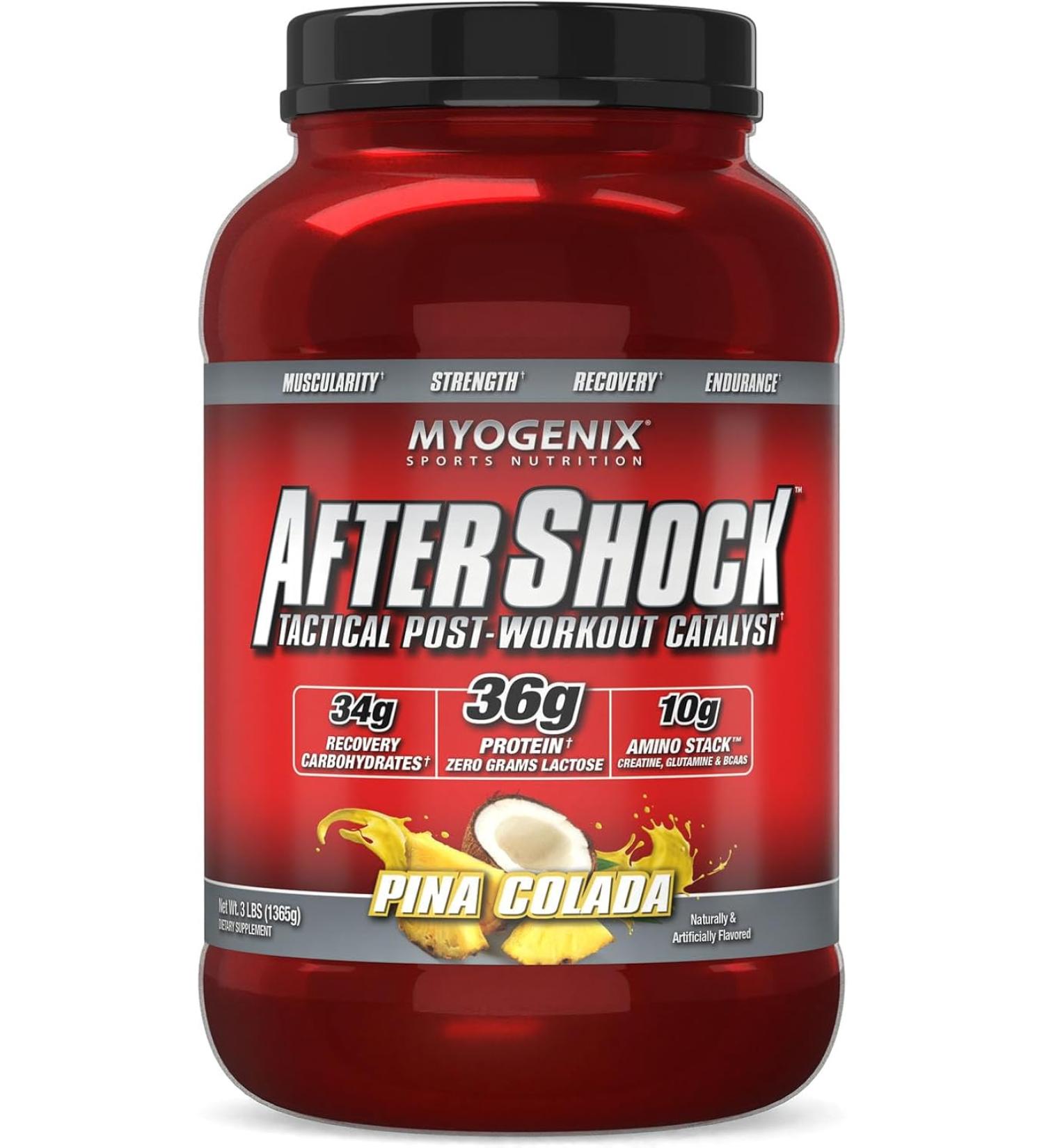 MYOGENIX Aftershock Post Workout Muscle Growth Whey Protein Powder Anabolic Whey Protein and Mass Building Carbohydrates - 48.14 Oz - Buy Online on GoSupps.com