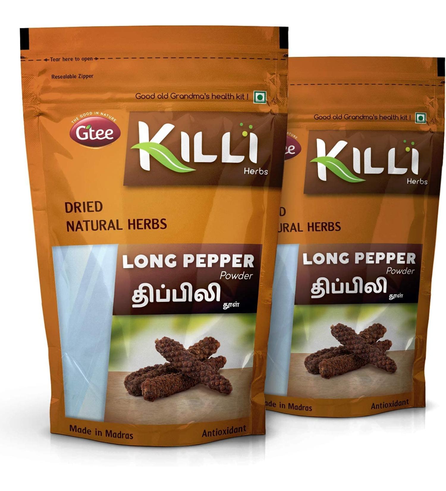 QURA Long Pepper | Thippili | Piper longum | Pippali Powder 100g (Pack of 2)