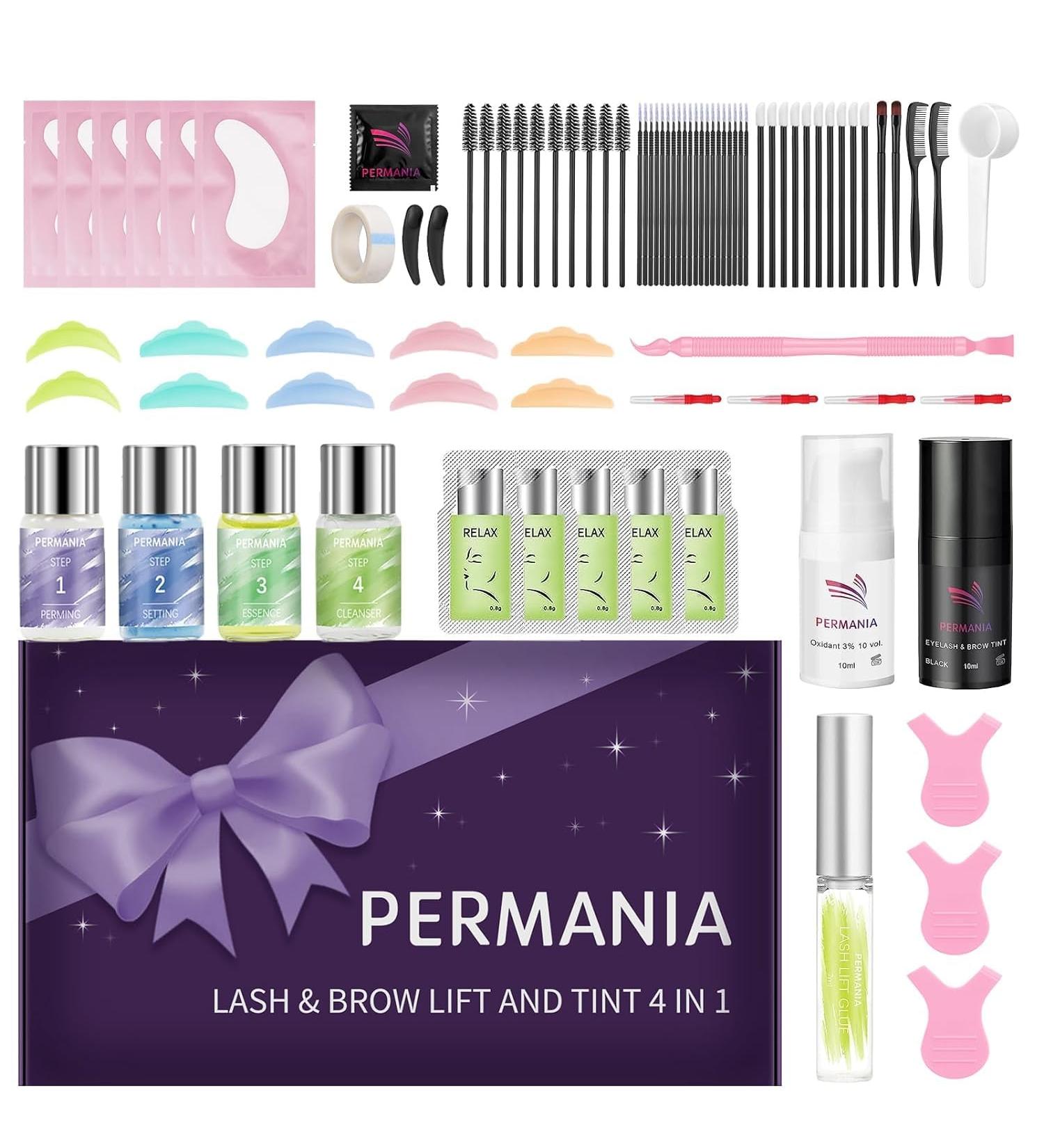 PERMANIA Lash Lift Kit | Salon-Grade Eyelash & Brow Lamination | 4-in-1 Quick Curling & Coloring | Natural Results | International Shipping - Buy Online on GoSupps.com