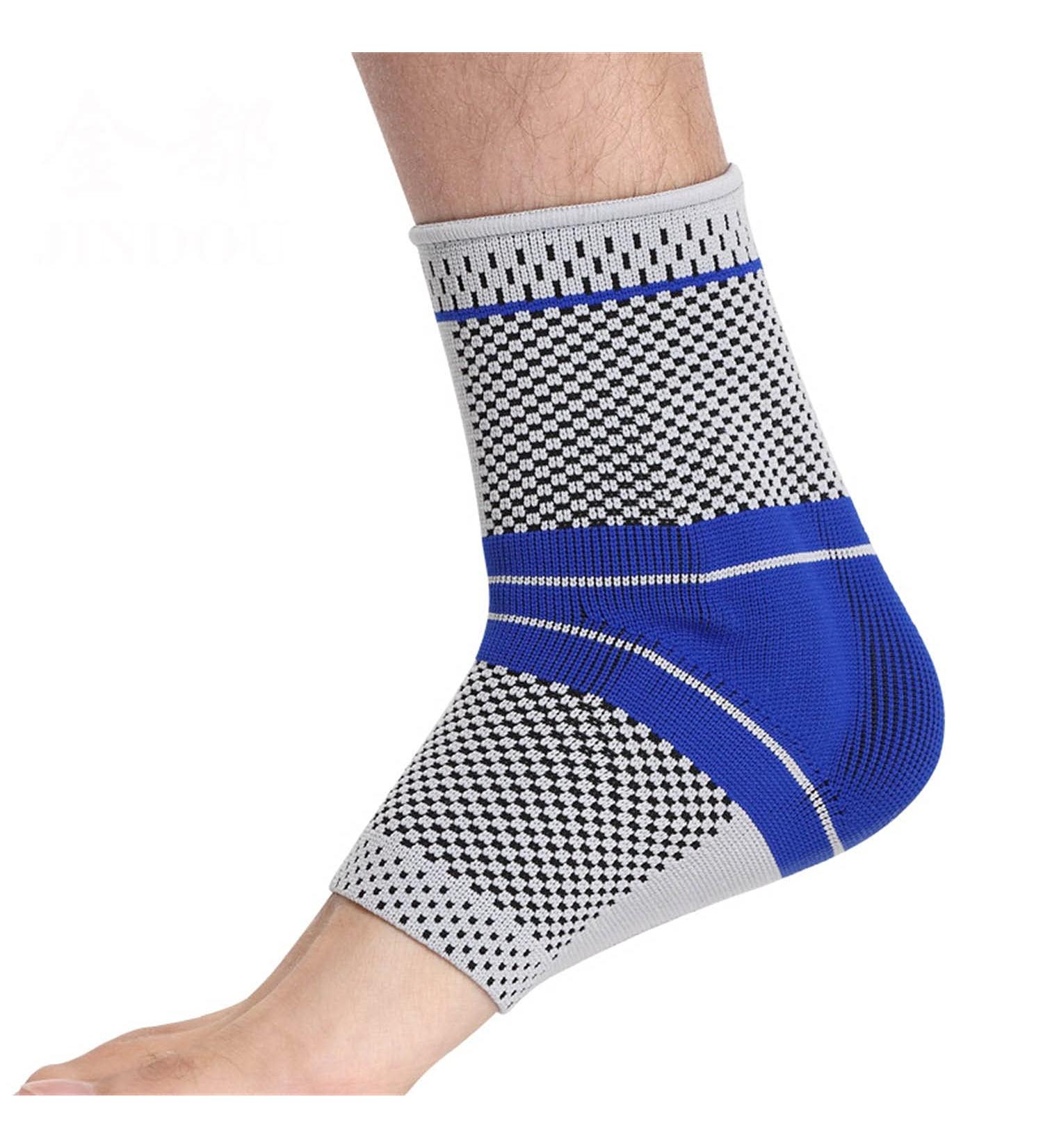 Ankle Compression Sleeve & Brace for Running | Heel Pain Relief & Plantar Fasciitis Support for Men & Women | Adjustable Lace-Up Design - Blue Size S - Buy Online on GoSupps.com