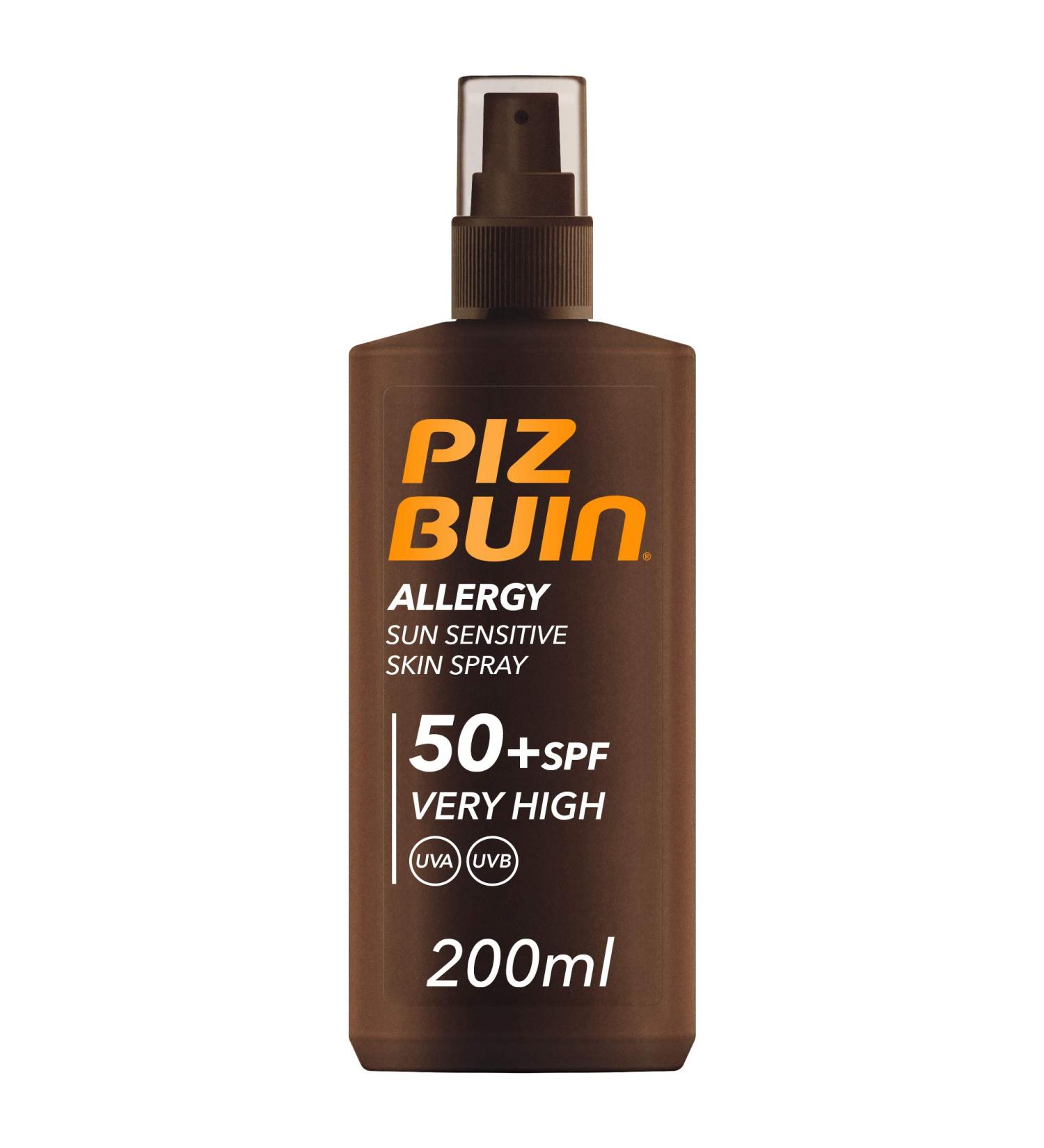 Piz Buin Allergy Sun Sensitive Skin Spray SPF 50+ 200ml SPF50+ 200 ml (Pack of 1) - Buy Online on GoSupps.com