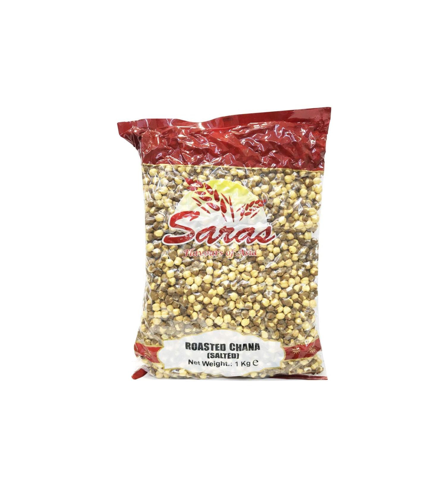 Saras Roasted Chana (Chickpeas) Roasted Healthy Snacks and Everyday Superfood - Salted 1kg