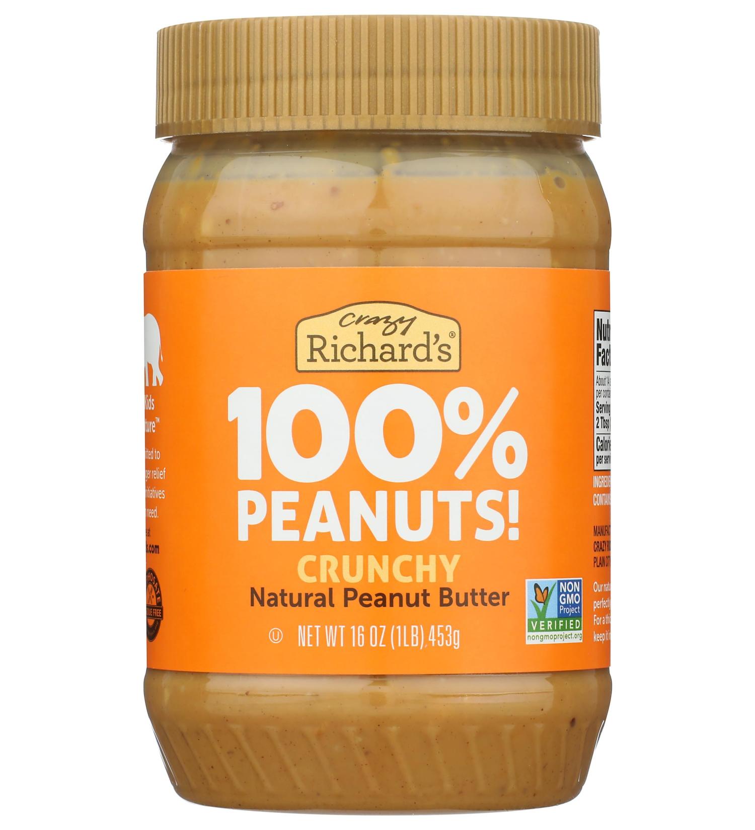 Crazy Richard's - All Natural Crunchy Peanut Butter - 16 oz. - Buy Online on GoSupps.com
