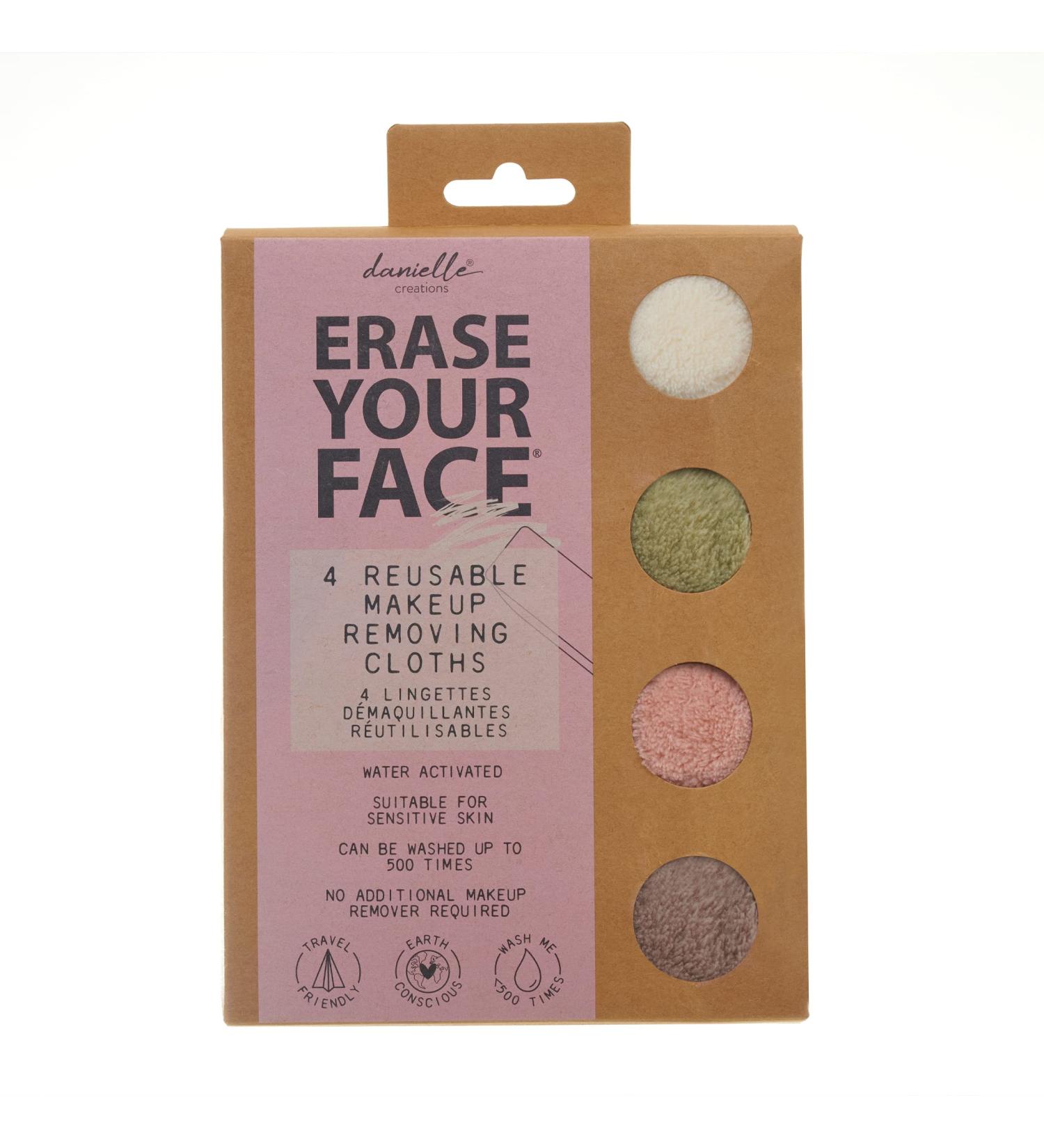 Danielle Creations Eco-Friendly Reusable Makeup Remover Cloths - Multipack Box of 4 Pastel Multi 4 Count - Buy Online on GoSupps.com