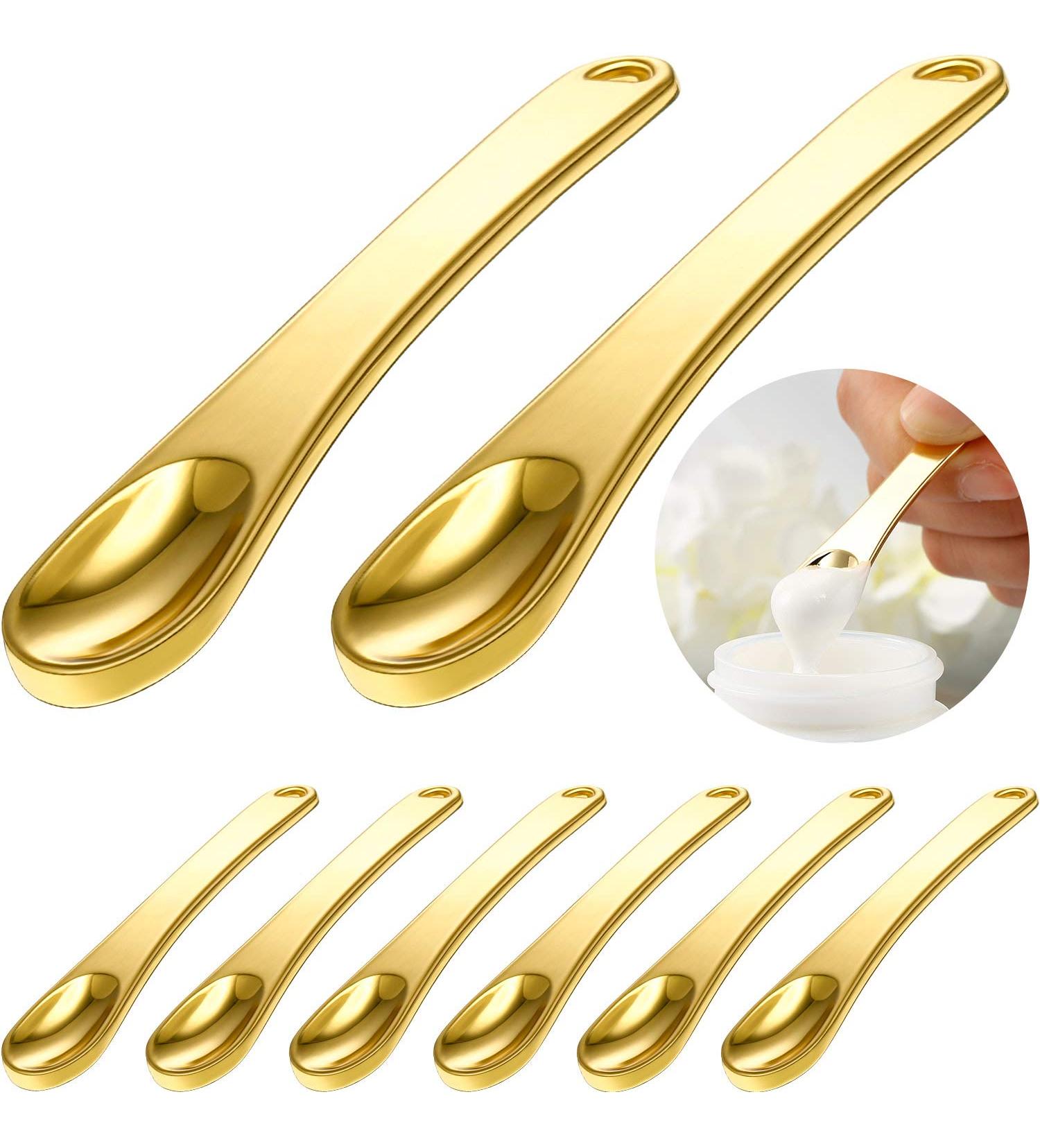 8-Piece Gold Makeup and Mask Spatula Set - Cosmetic and Facial Cream Applicators for Mixing and Sampling - Buy Online on GoSupps.com