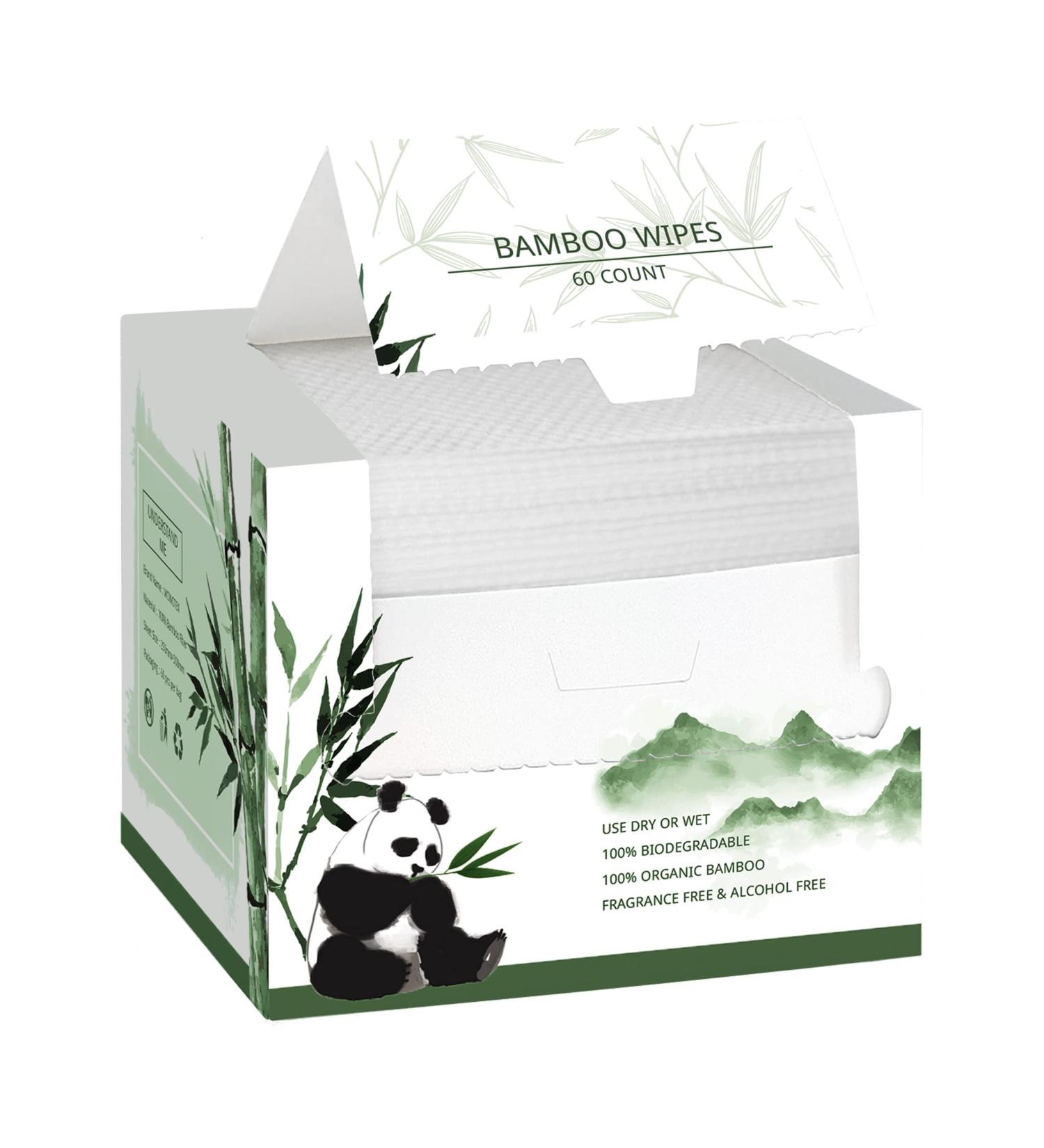 WOWOTEX Bamboo Disposable Face Towel Biodegradable Large Dry Face Wipes - 60 Count, Extra Thick & Soft for Sensitive Skin - Makeup Removal, Facial Cleansing, Nursing, Travel - Pack of 1 - Buy Online on GoSupps.com