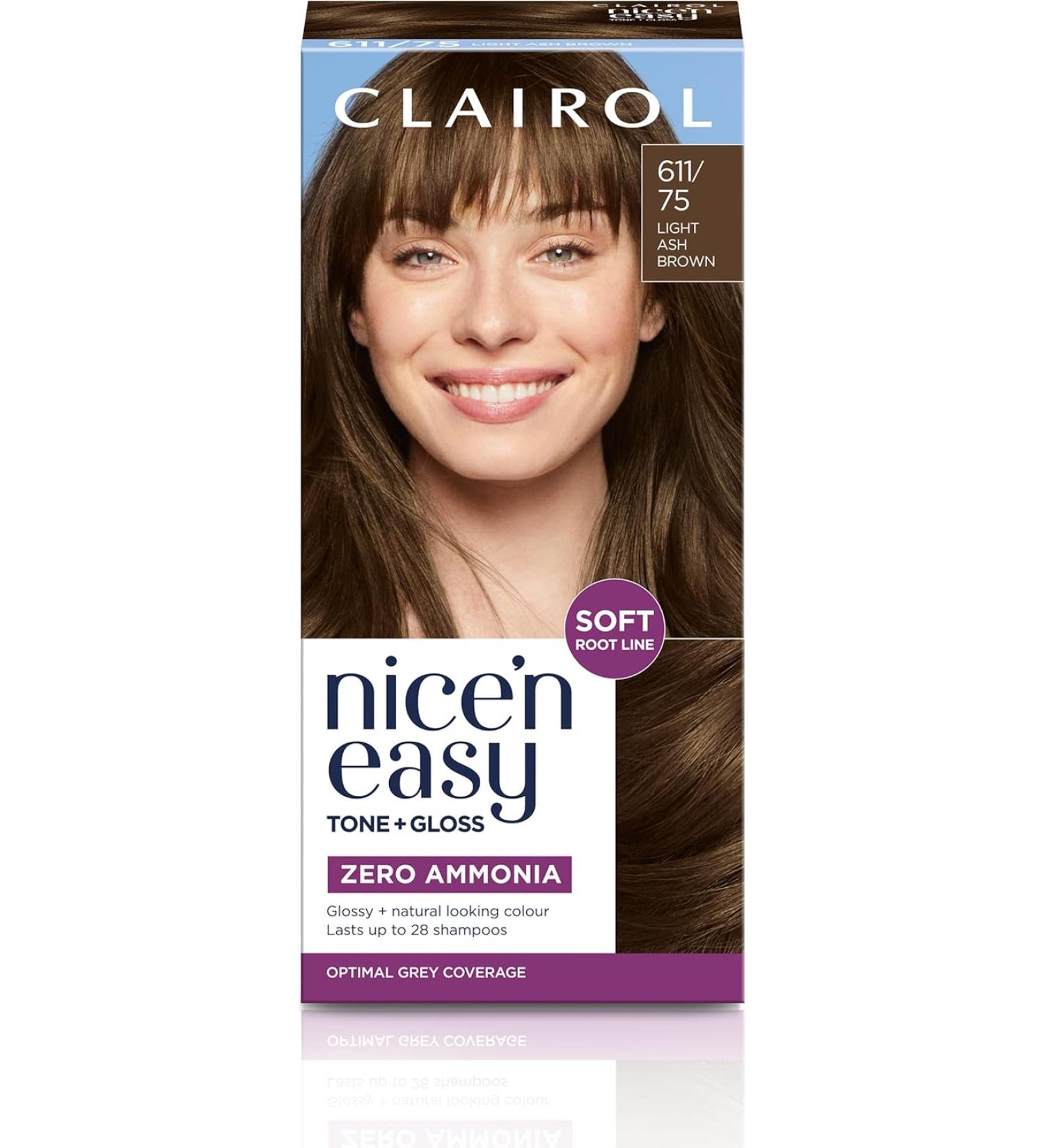 Clairol Nice'n Easy No Ammonia Hair Dye 75 Light Ash Brown 1 Count (Pack of 1) - Buy Online on GoSupps.com