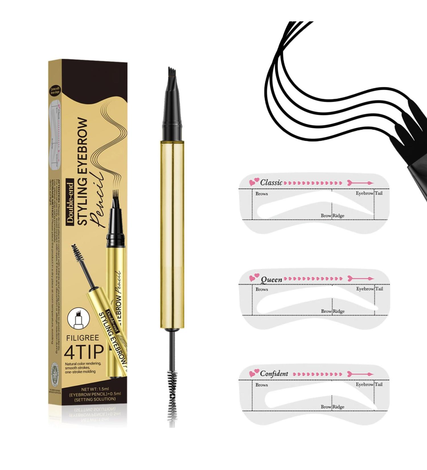 2in1 Eyebrow Pen with Gel and 4 Fork Tips with 3 Eyebrow Cards Microblading Eyebrow Pen Waterproof with Sealing Eyebrow Gel Waterproof Eyebrow Pen for Long Lasting Use E - Buy Online on GoSupps.com