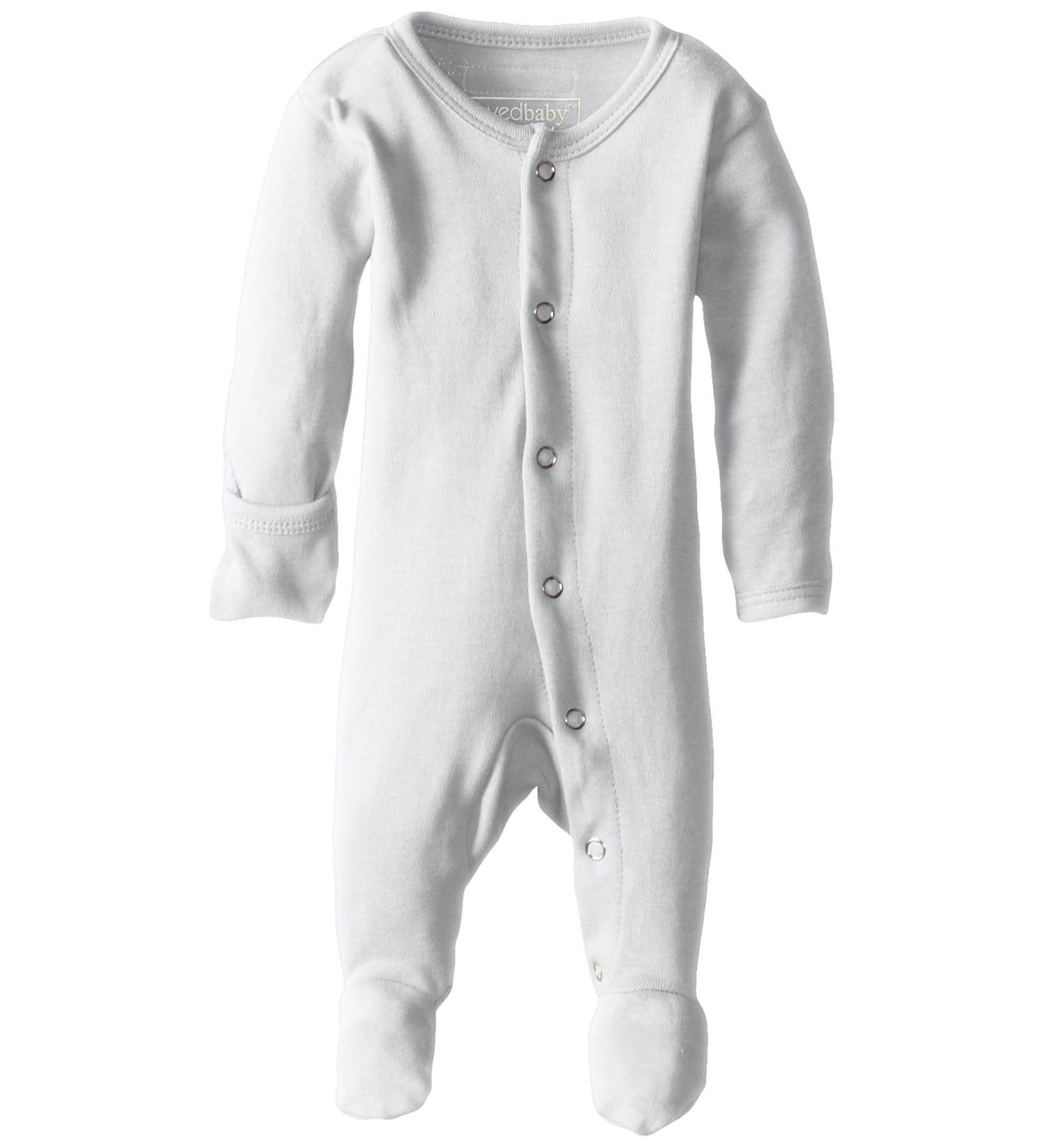 LOvedbaby Girls' Organic Snap Footie - Size 6-9 Months | White - Buy Online on GoSupps.com