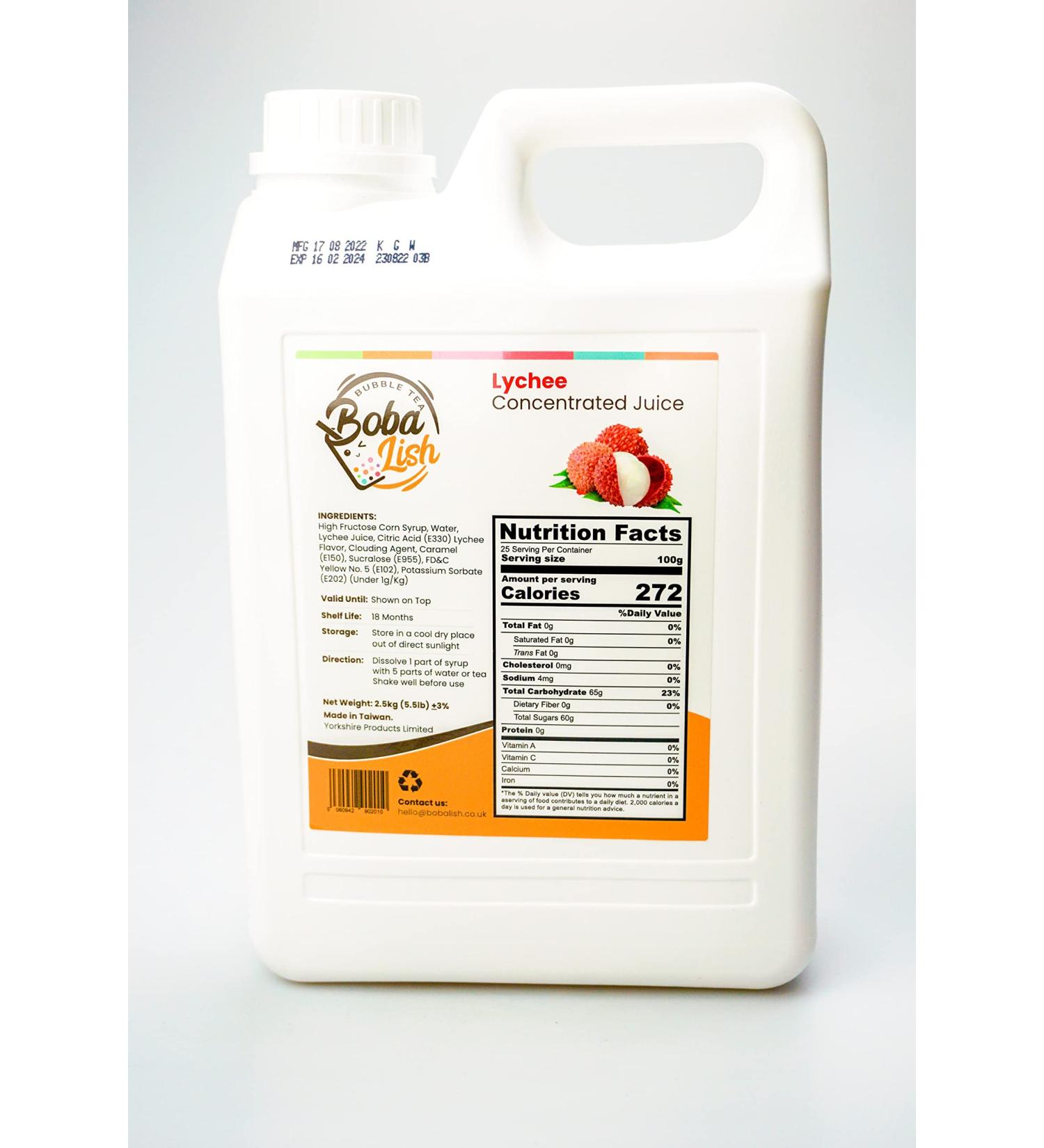 Lychee Flavoured Bubble Tea Syrup by Boba Lish - 2.5kg - 50 Drinks - Catering Size - Buy Online on GoSupps.com