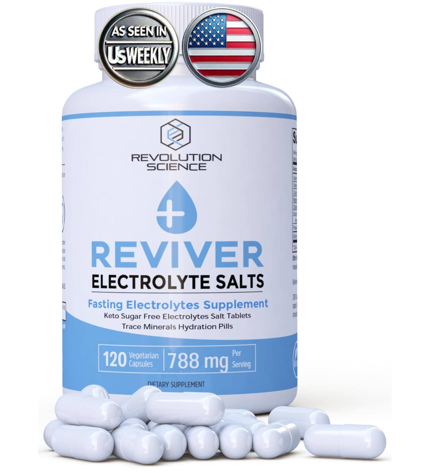 REVIVER Salt Pills - Electrolytes for Runners Sugar-Free Fasting Tablets 120 Carnivore Electrolyte Pills for Optimal Hydration - Buy Online on GoSupps.com