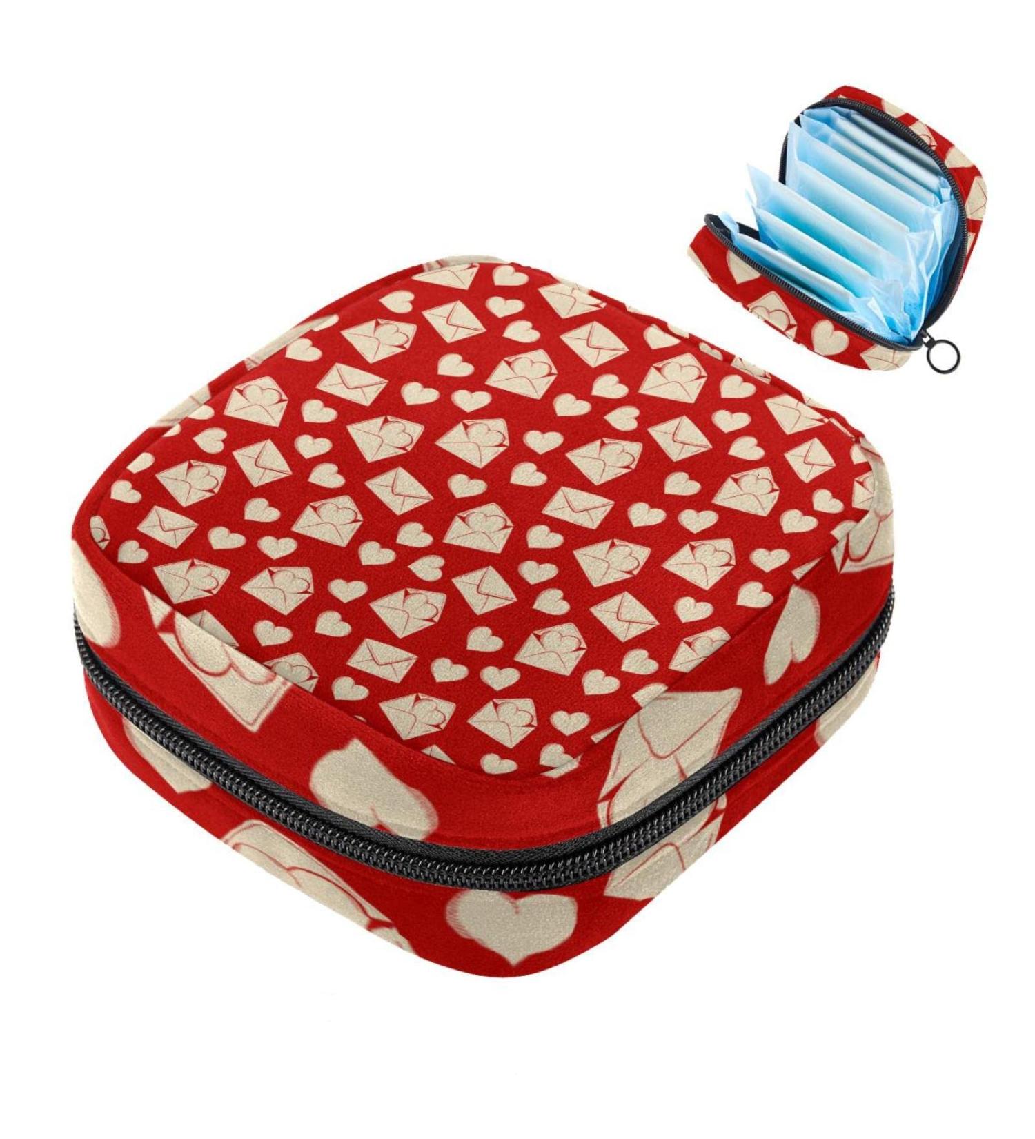 Retro Napkin Storage Bag - Portable Menstrual Organizer for Girls & Women | Zippered Sanitary Napkin Pouch - Buy Online on GoSupps.com