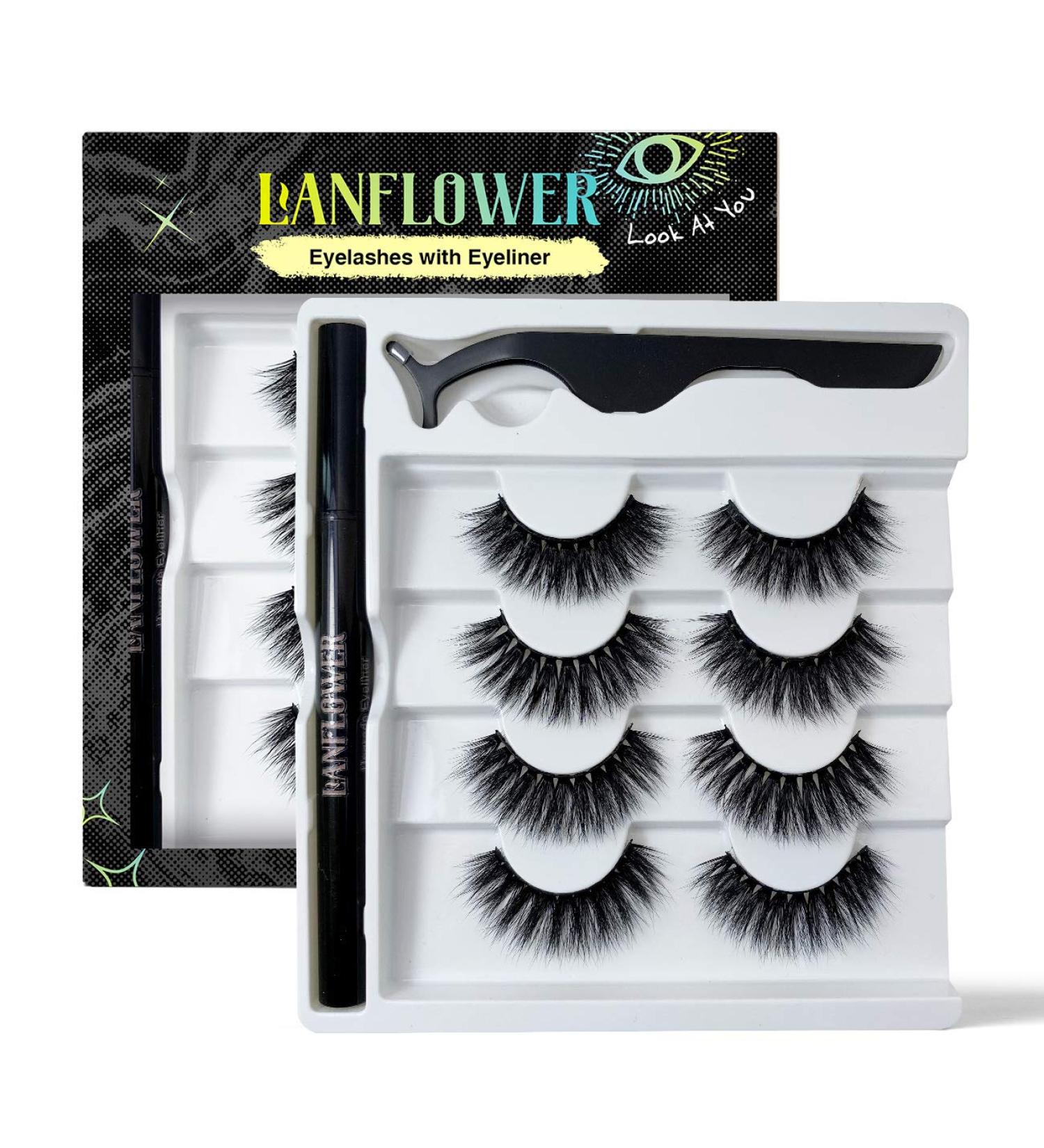Faux Mink Lashes with Waterproof Self-Adhesive Eyeliner - Replacement for Magnetic Eyeliner and Lashes - 1 Count - Buy Online on GoSupps.com