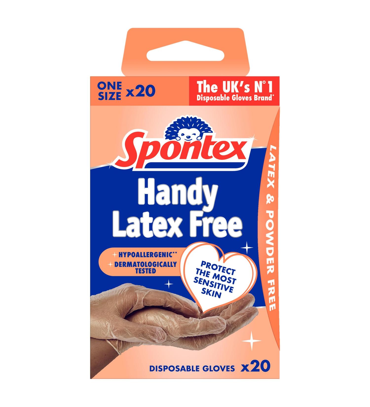 Spontex Handy Sensitive Disposable Gloves 20pk - Latex Free, One Size, 20pk - Buy Online on GoSupps.com