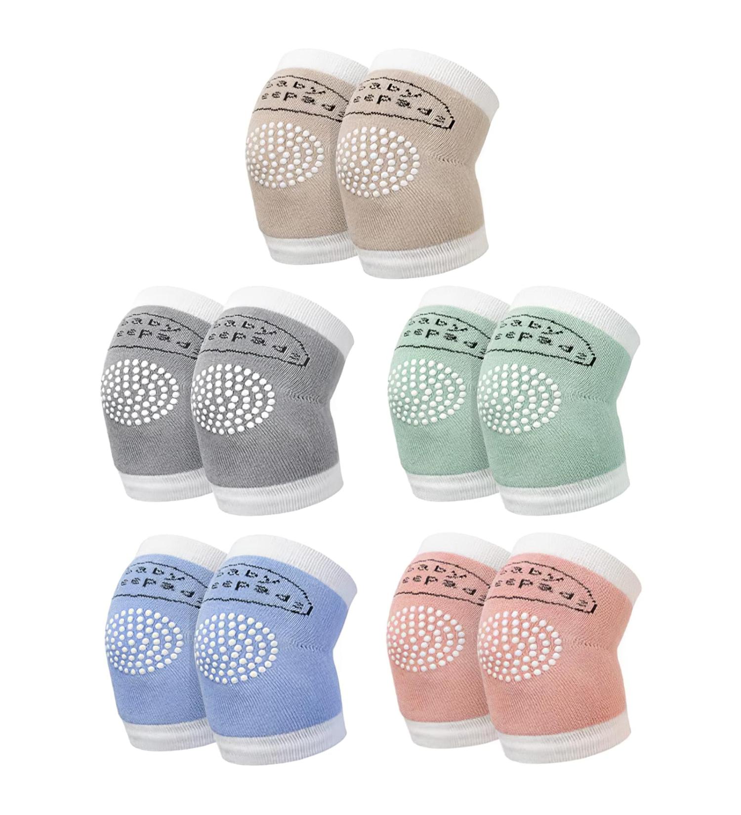 Baby Knee Pads - 5 Pairs Adjustable Anti-Slip Crawling Knee Pads for Toddler - Unisex Infant Safety Crawling Socks - Buy Online on GoSupps.com