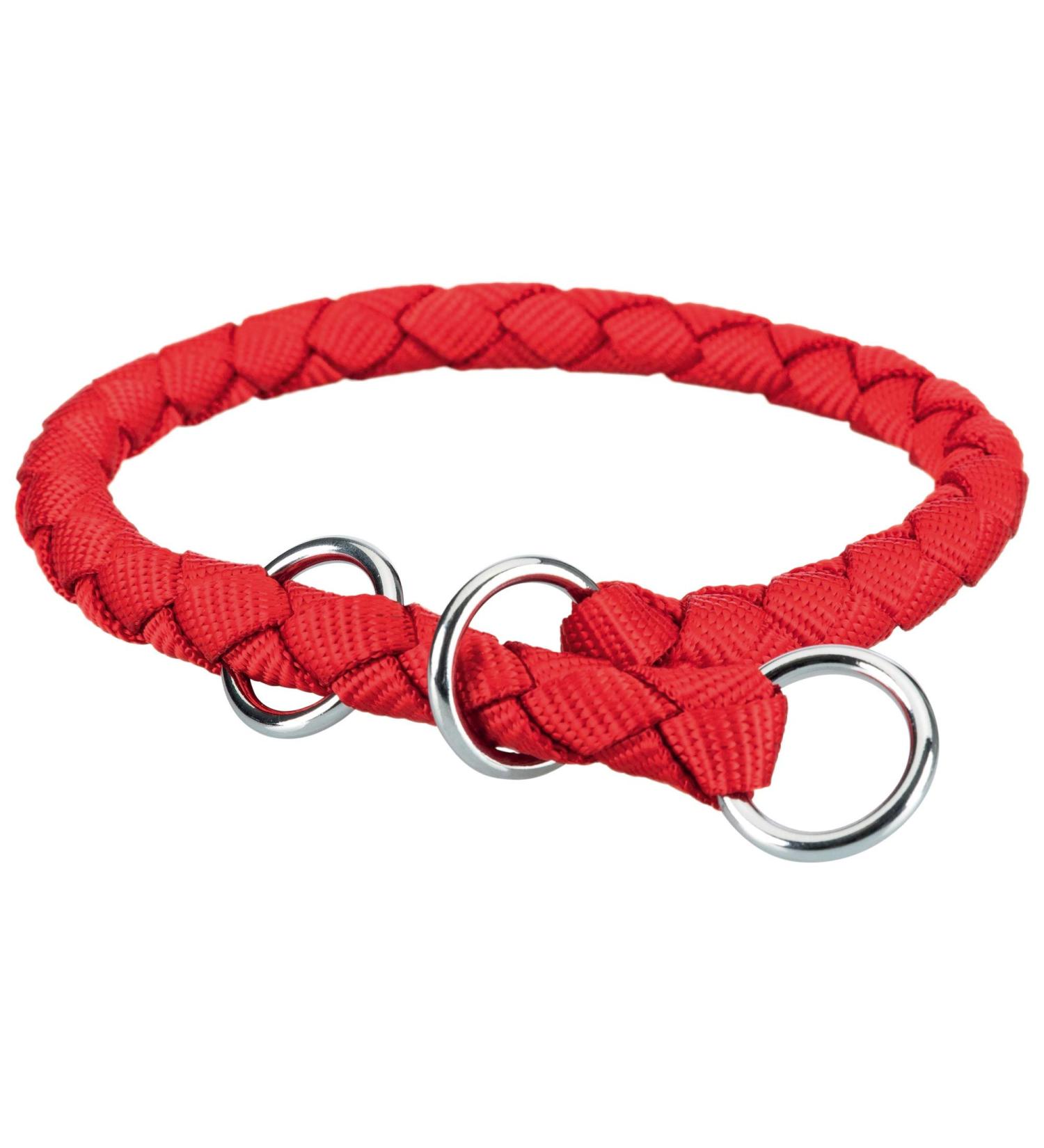 Trixie cavo pull -stop collar size L: neck circumference 47 55 cm/ 18 mm in red - dog collar made of belt band for large dogs round braided 144003 red L: 47 - 55 cm