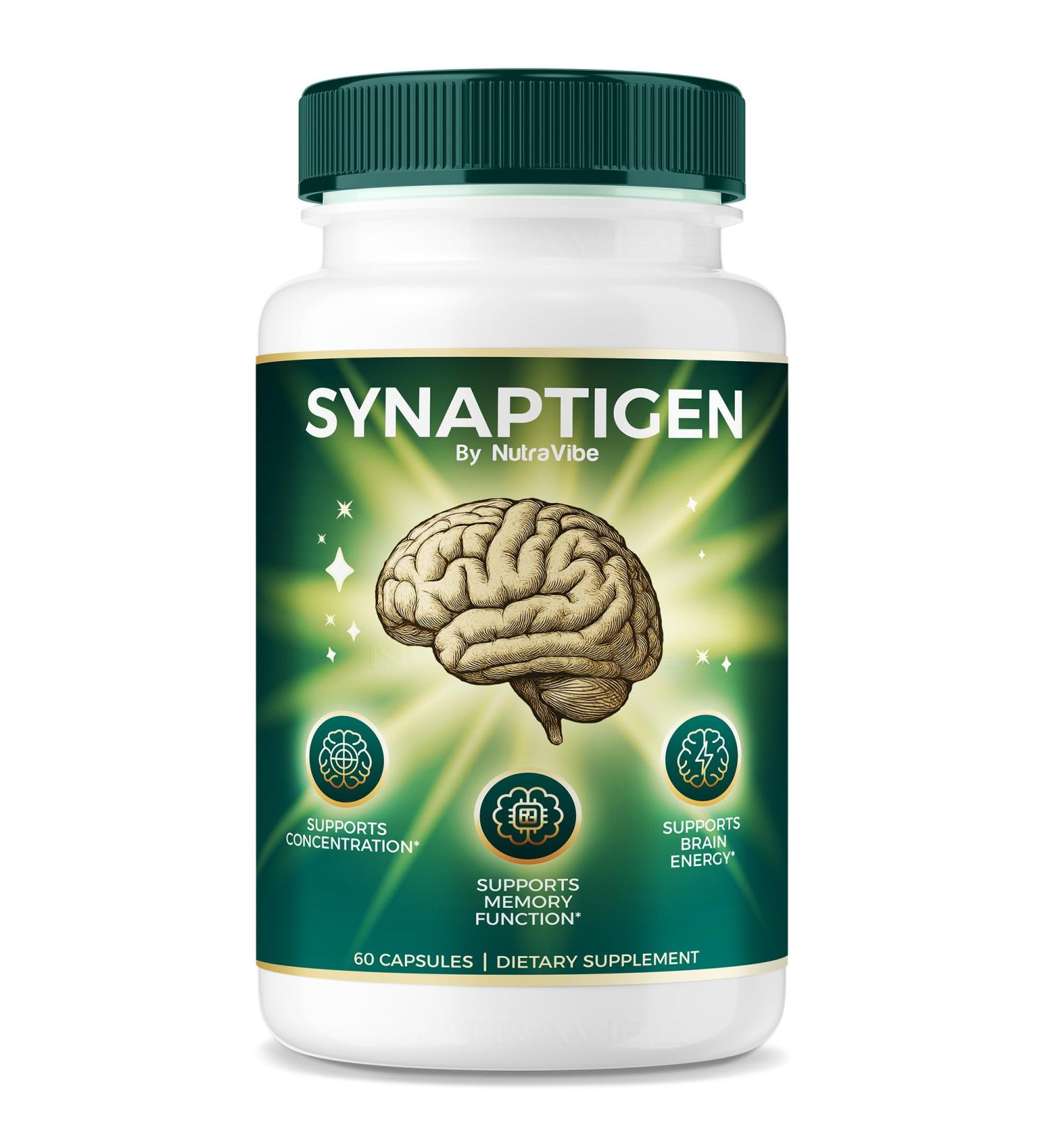 Synaptigen Capsules Daily Support for Focus Clarity Recall & Sharpness | Natural Blend in Gentle Easy-to-Take Synaptigen Pills for Everyday Concentration & Clear Thinking (60 Capsules) - Buy Online on GoSupps.com