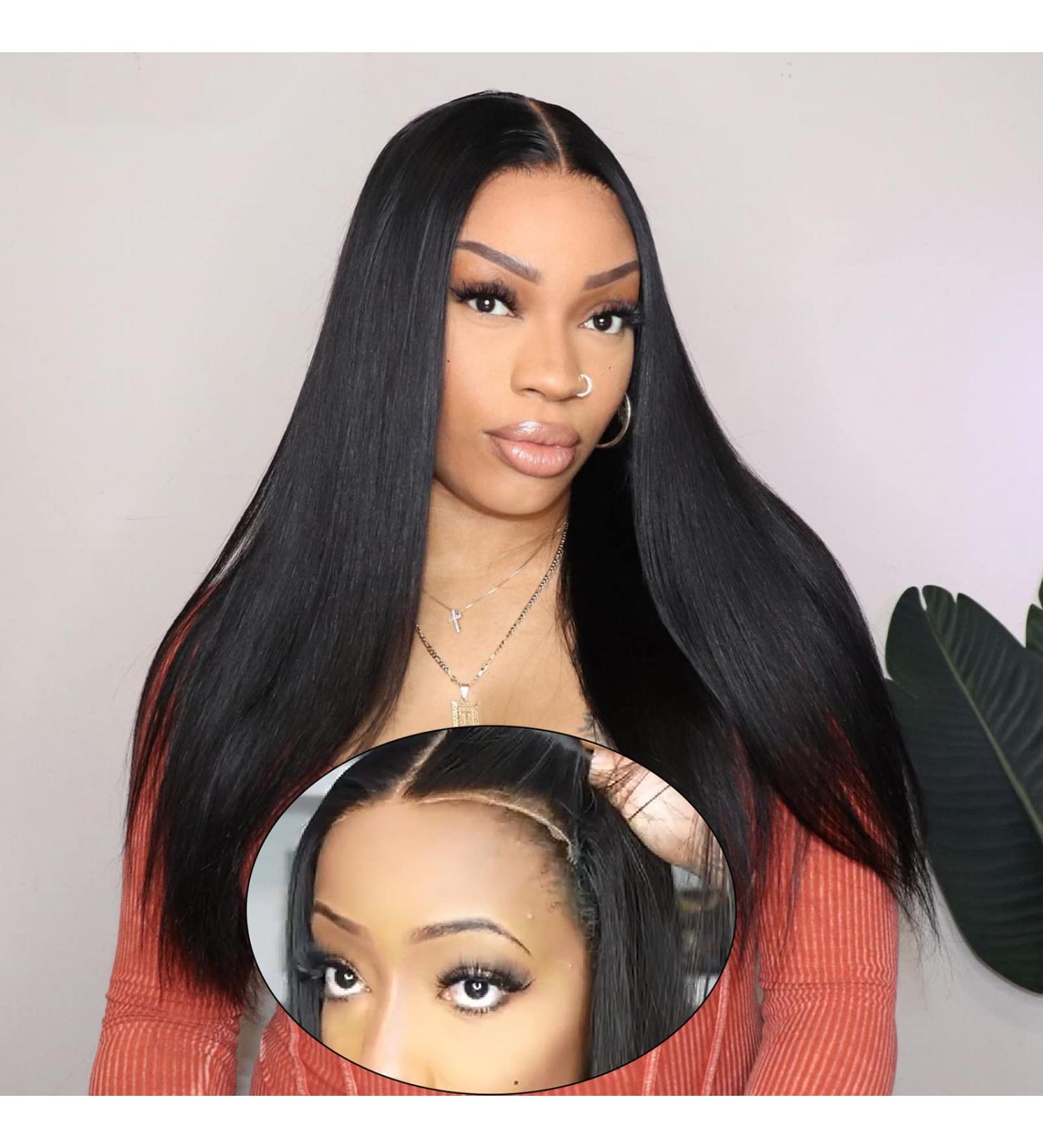 Wear and Go Glueless Wig for Beginners - 20 Inch Straight Lace Front Human Hair Wig with Baby Hair - Buy Online on GoSupps.com