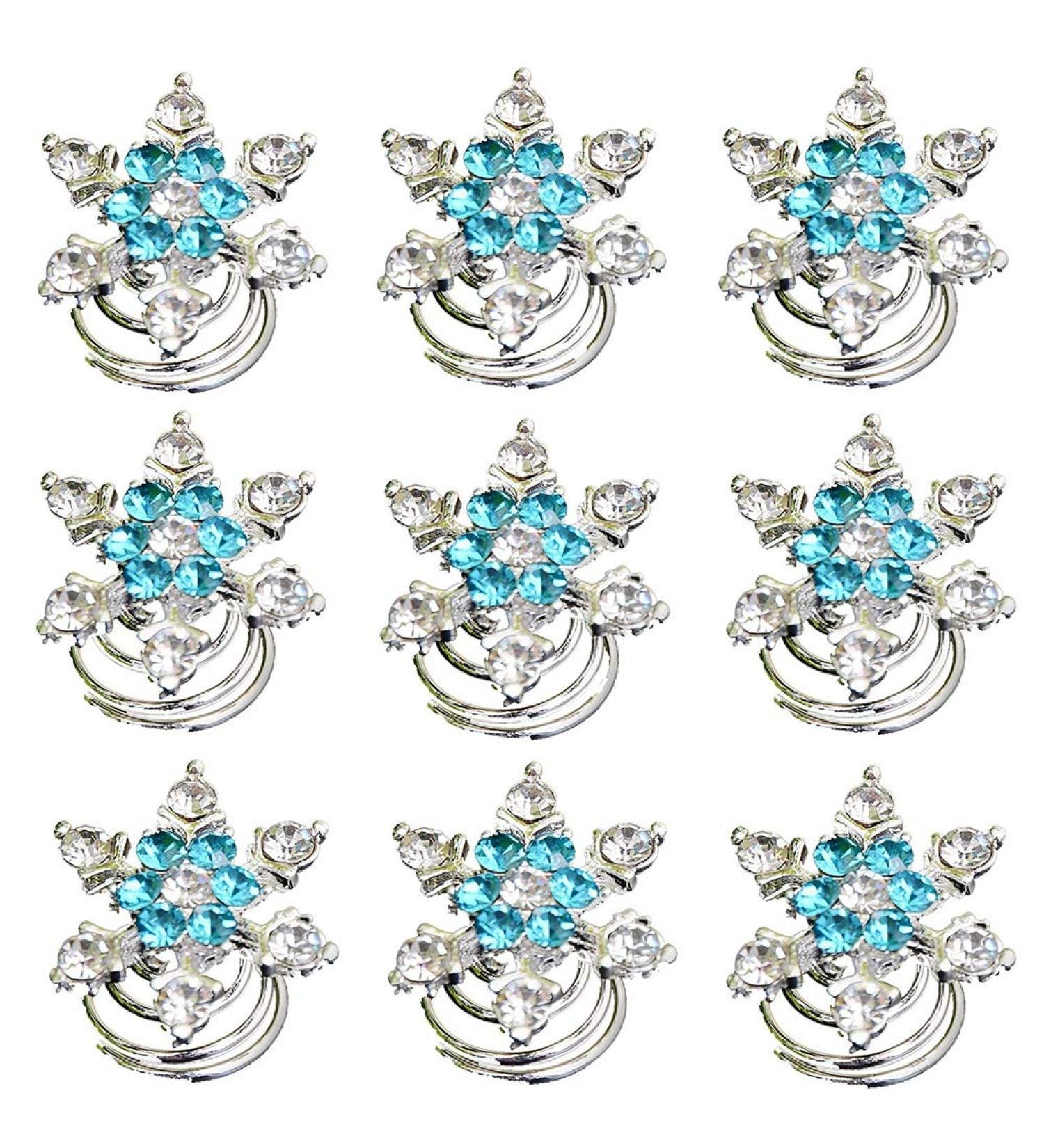 Yantu 10pcs Clear Blue Crystal Swirl Hair Twists Coils - Hair Pin Clip Accessories - Buy Online on GoSupps.com