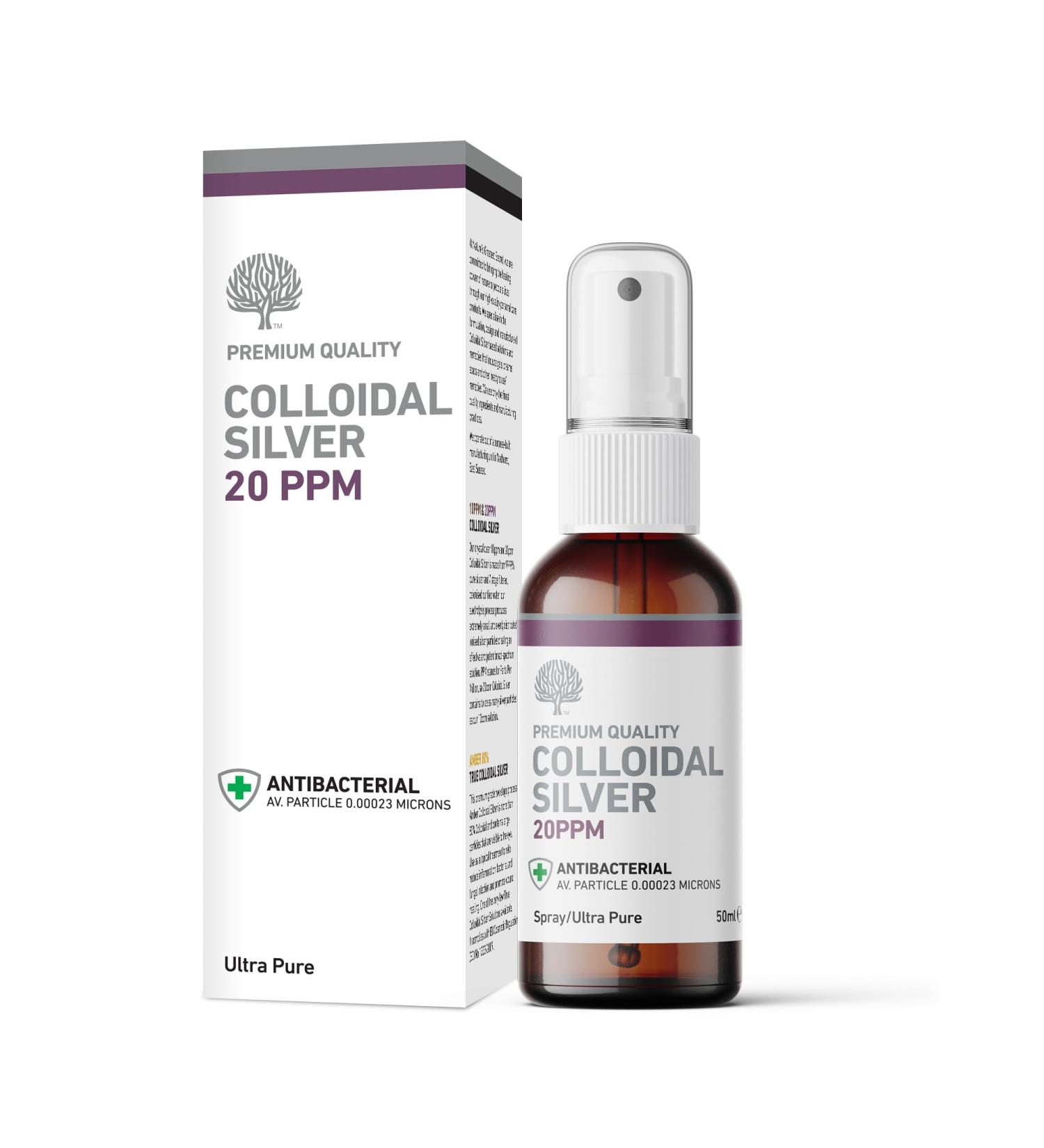 Nature's Greatest Secret Premium 20ppm Colloidal Silver Spray 50ml - Antibacterial Formula - Buy Online on GoSupps.com