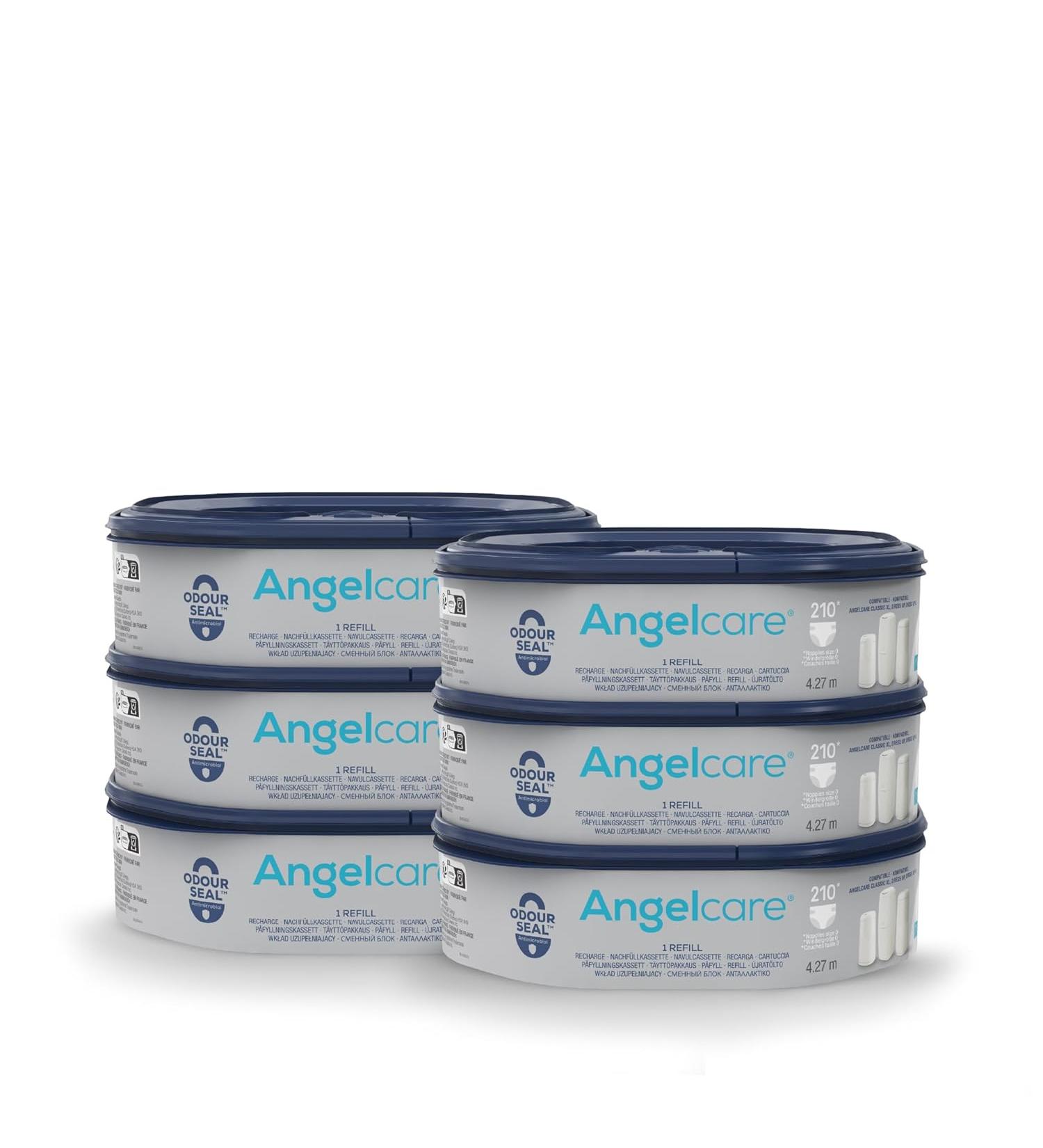 Angelcare Original Refill Cassettes XL - Pack of 6 Lasts Up to 12 Months Eco-Friendly 5x Less Foil Consumption - Buy Online on GoSupps.com