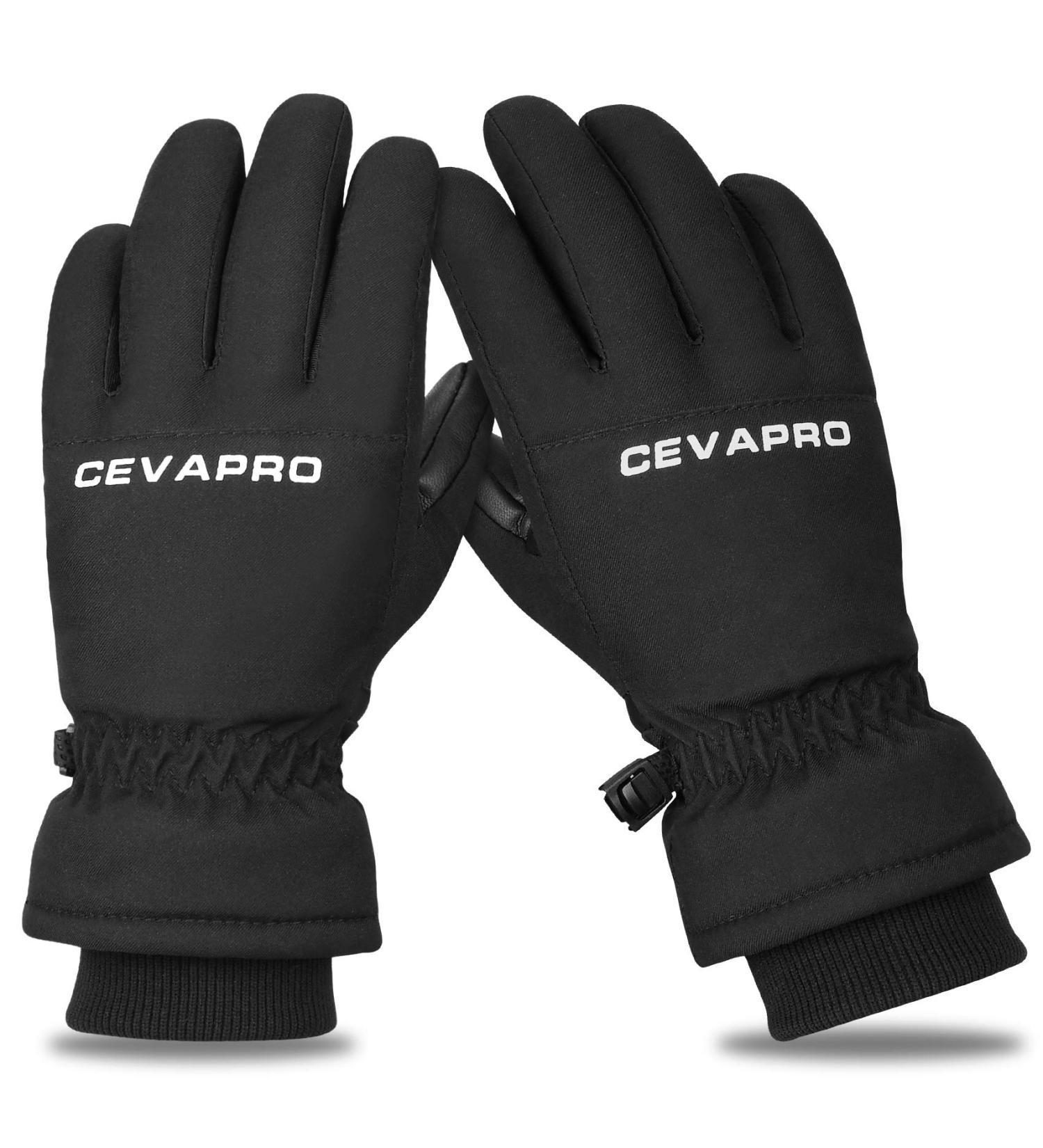 Yobenki Waterproof Ski Gloves - Kids Black Medium (5-6 years old) | Cold Weather Snowboarding & Skiing Gloves for Men, Women, & Kids - Buy Online on GoSupps.com