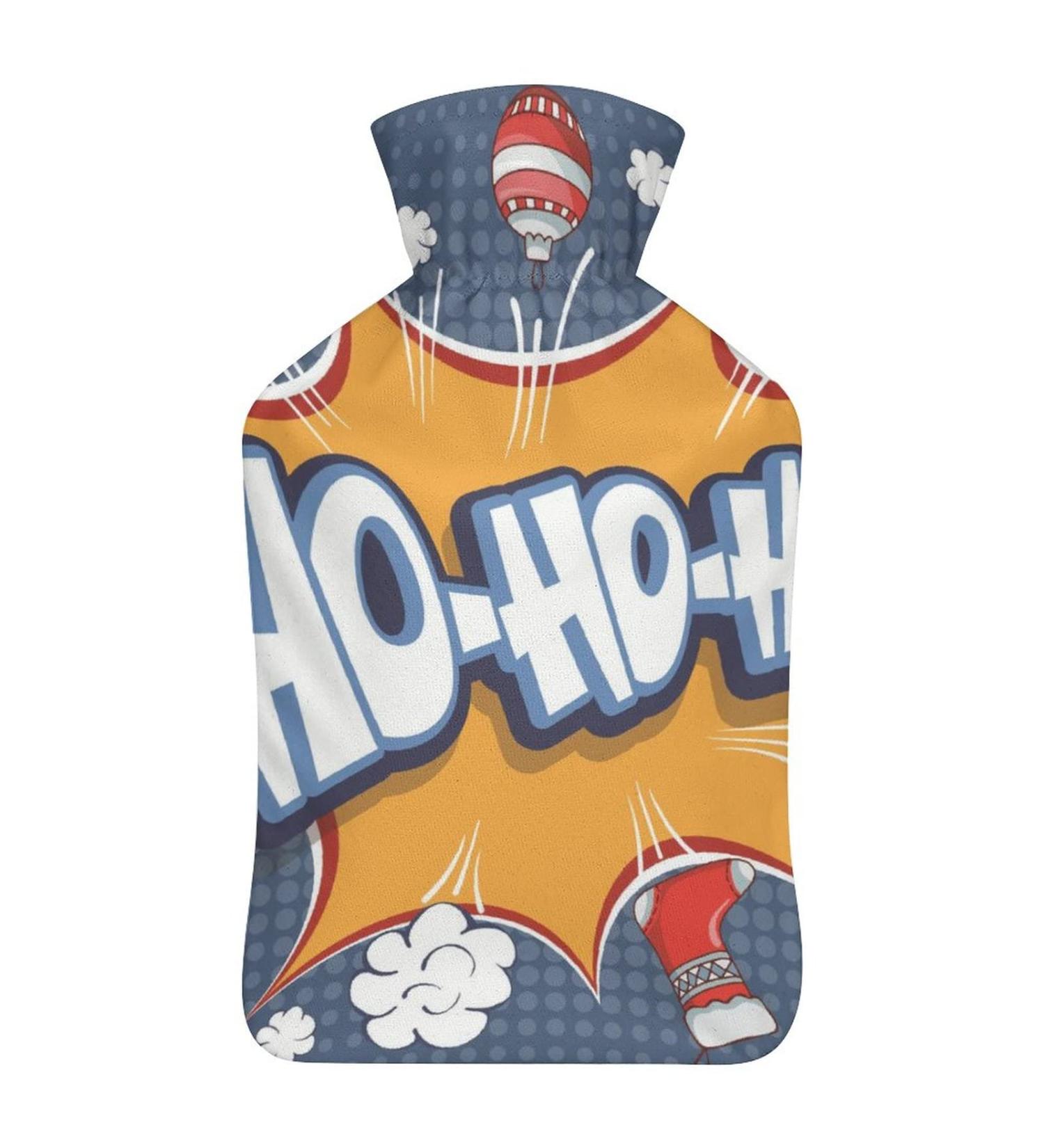 Hot Water Bottle with Lid - Merry Christmas Rubber Hot Water Bag for Pain Relief Cramps & Foot Warmer - Ideal Hot and Cold Therapy - Buy Online on GoSupps.com