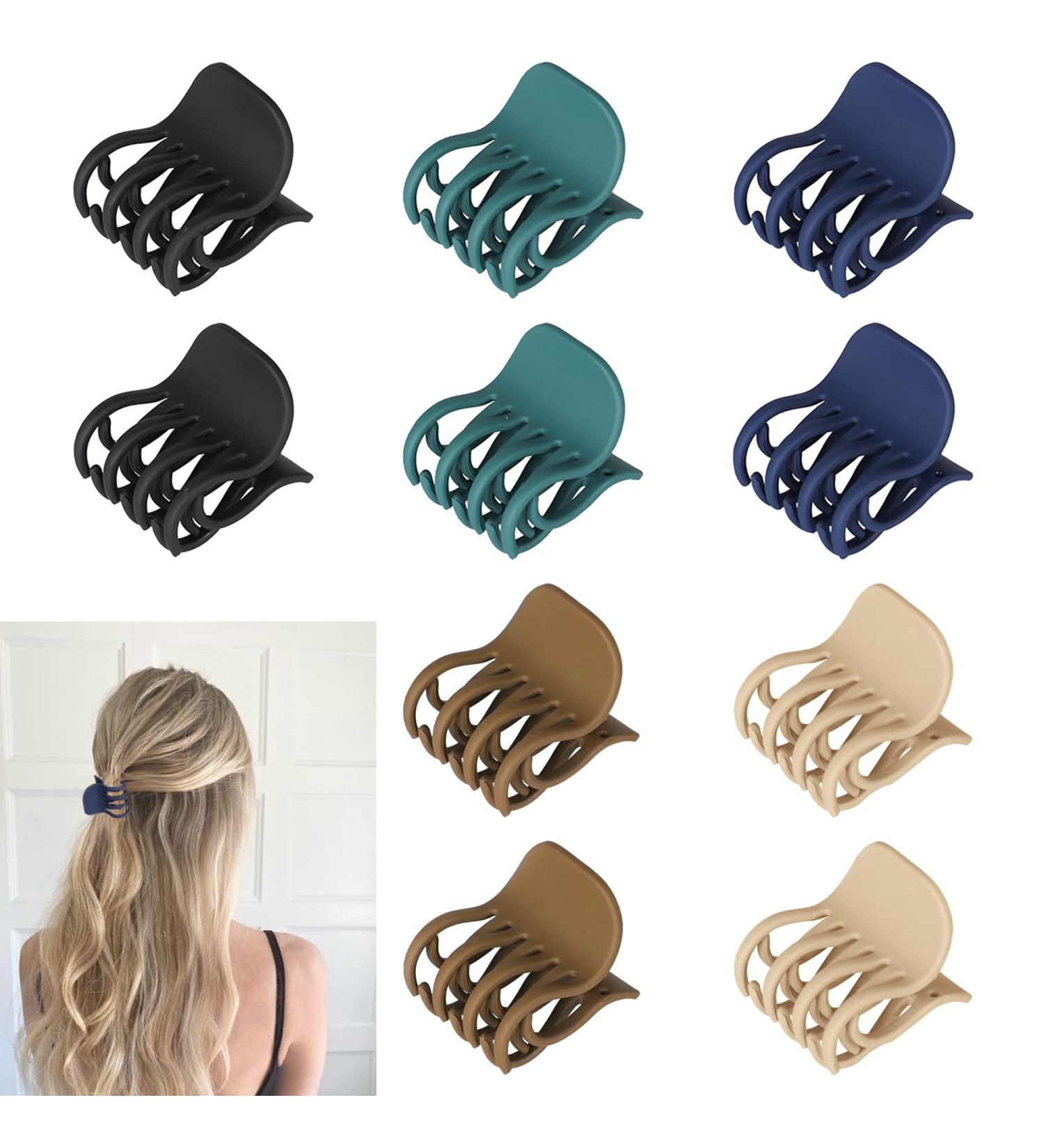 BYNAINAN 10 Pack Medium Non-Slip Claw Hair Clips for Thin Fine Hair - Matte Finish - Double Row Teeth - Women & Girls - A Series - Buy Online on GoSupps.com