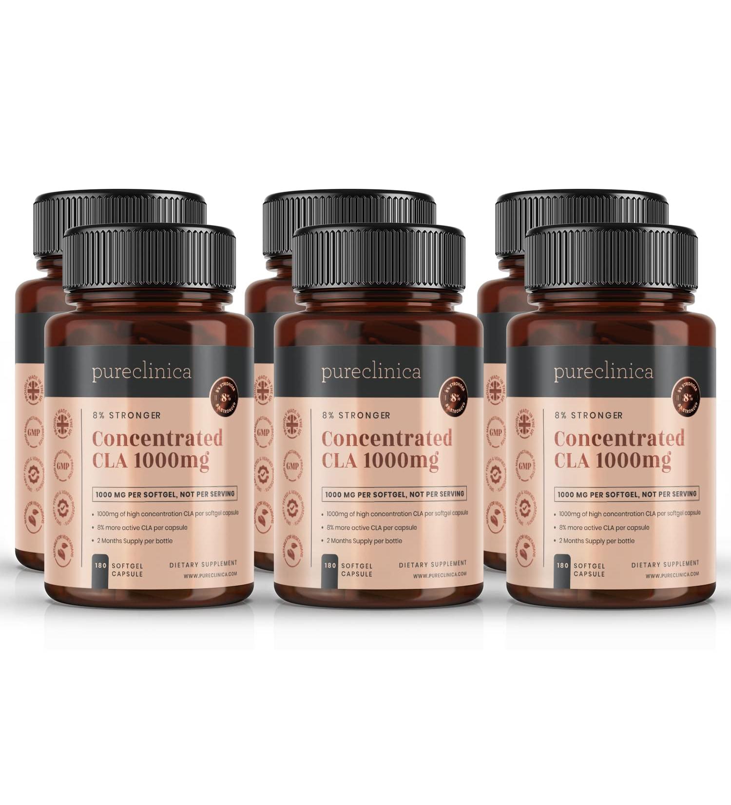 Pureclinica Concentrated CLA 1000mg - 12 Months Supply | 84% Rich Conjugated Linoleic Acid for Fat Loss - Buy Online on GoSupps.com