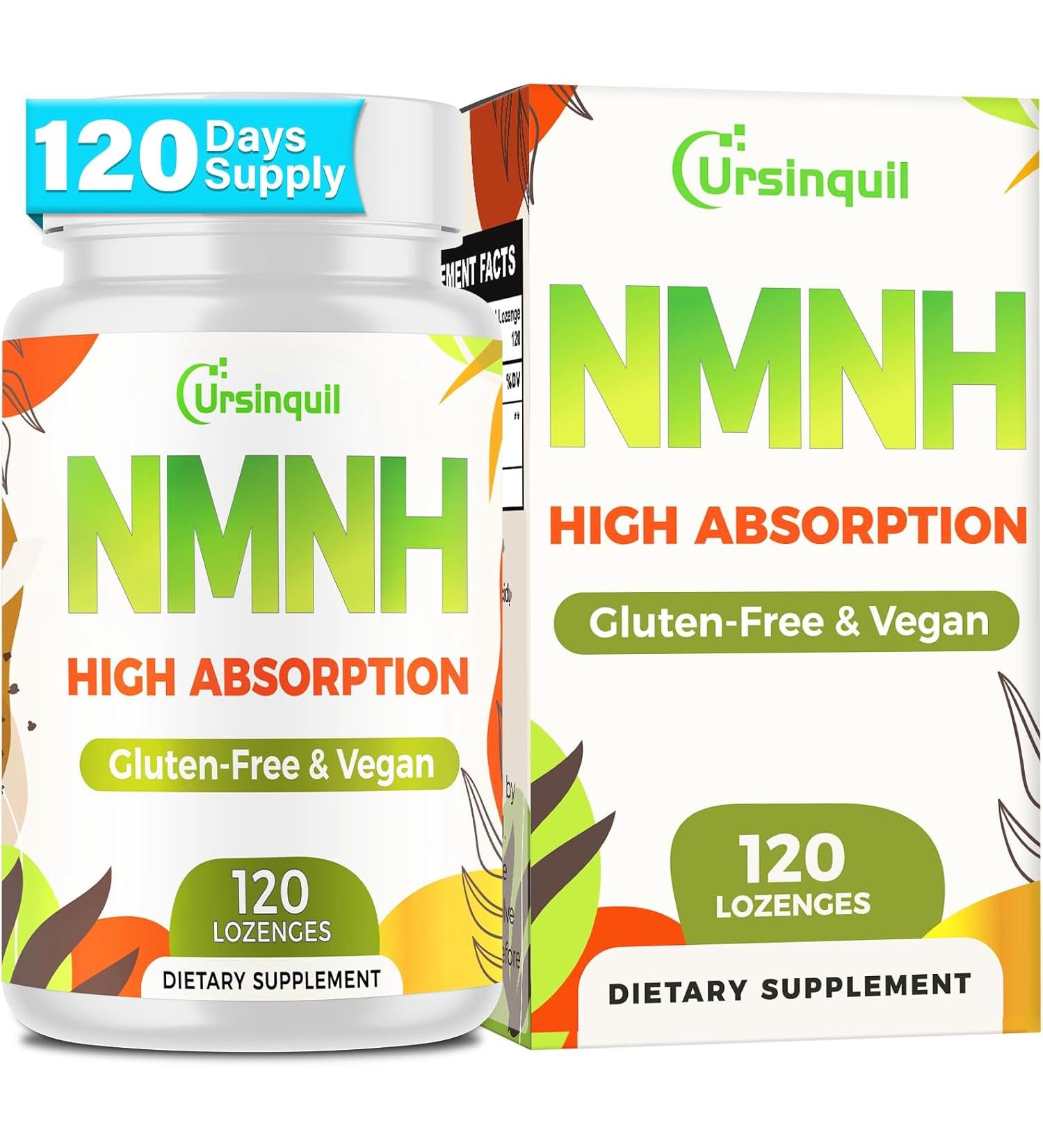 Ursinquil NMNH 500mg Dihydronicotinamide Mononucleotide NAD Supplement to Boost NAD Levels 120 Servings - Buy Online on GoSupps.com