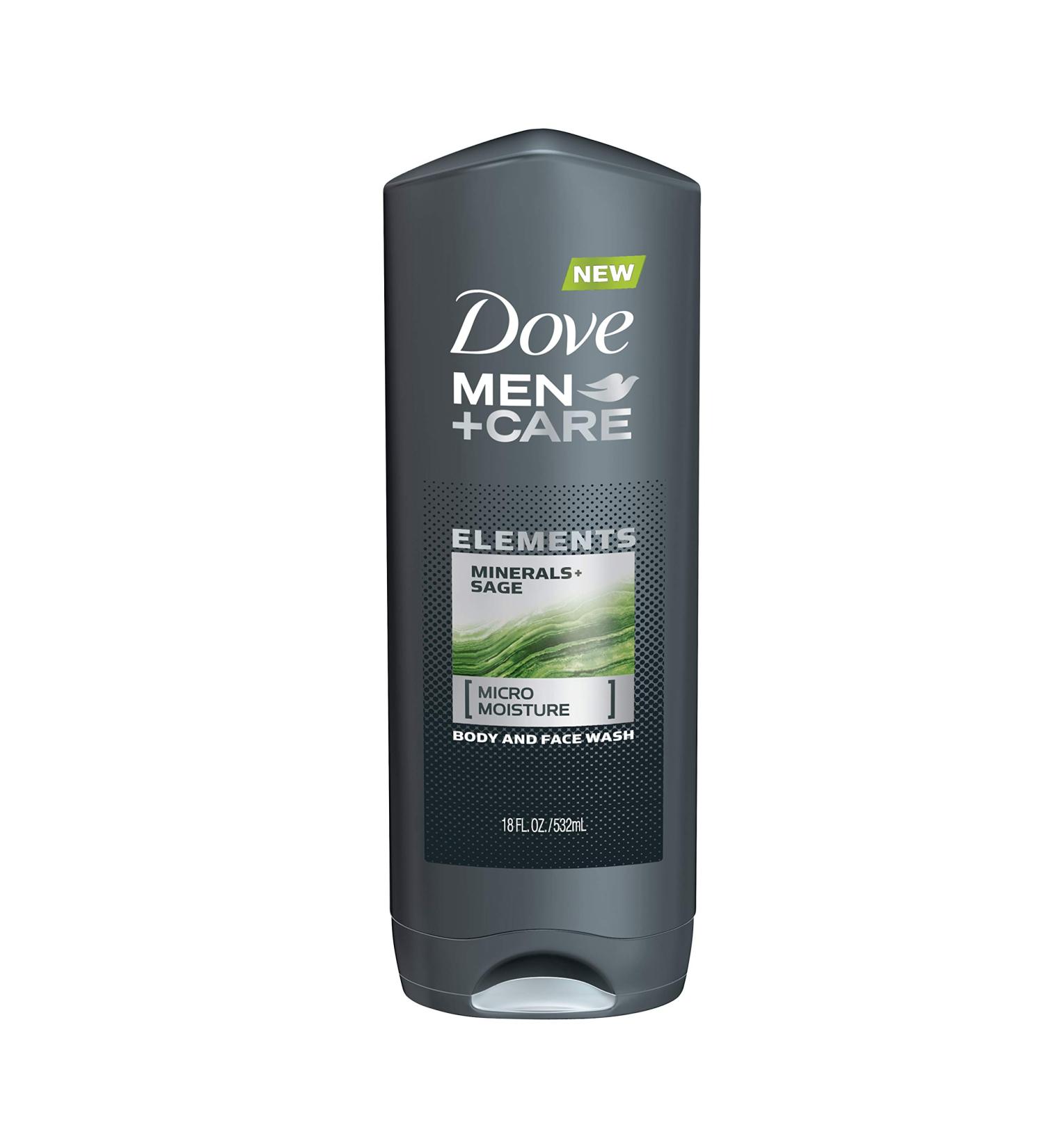 Dove Men+Care Elements Body Wash Mineral + Sage - Nourishing 18 oz for Healthy Skin & Bacteria Removal | International Shipping Available - Buy Online on GoSupps.com