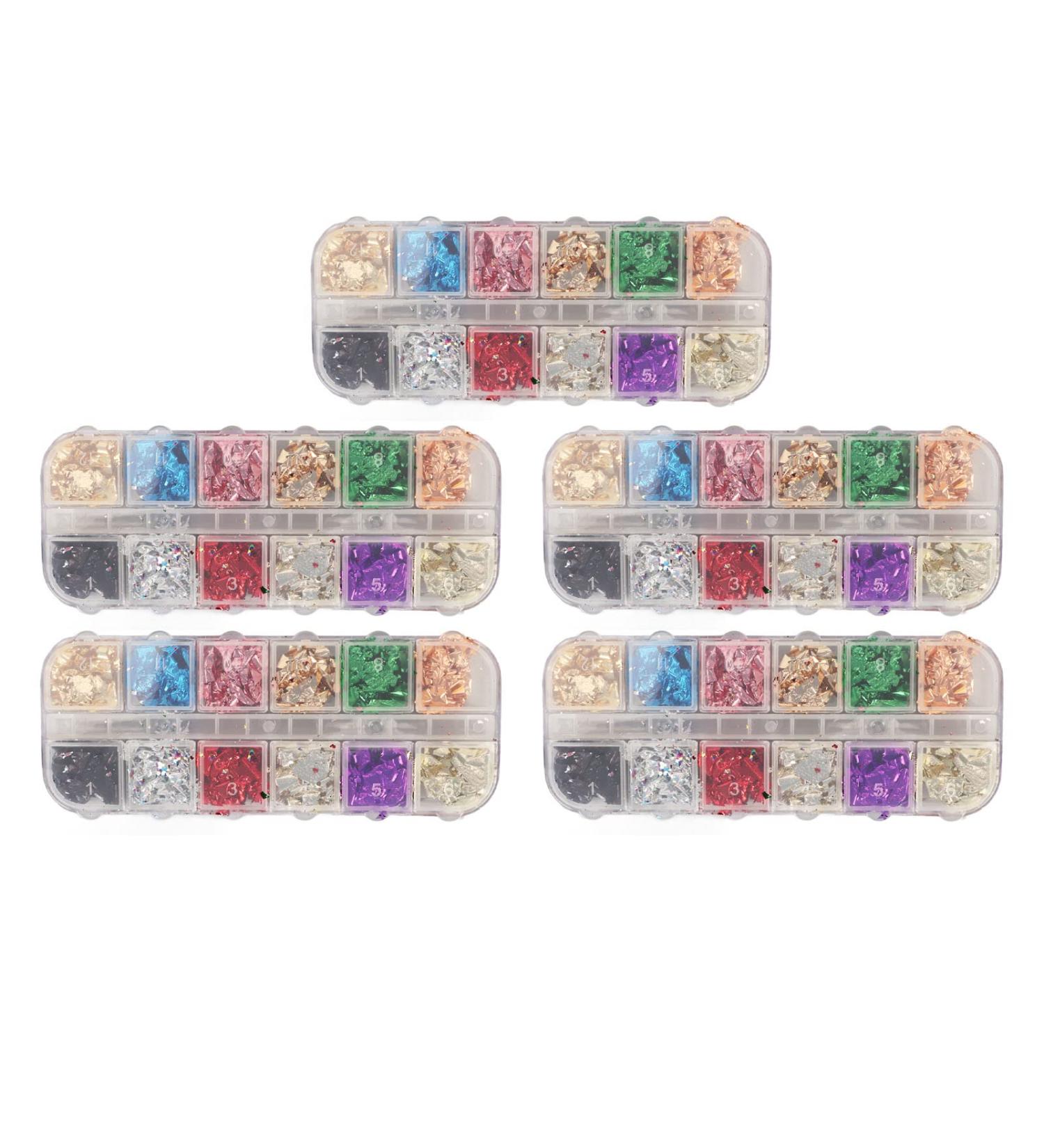 Nail Foil Flakes Sequin Set Nail Glitter Charm Ornaments Nail Art Decorations Glitter Accessories for DIY Craft Nail Art Design Manicure Decor - Buy Online on GoSupps.com