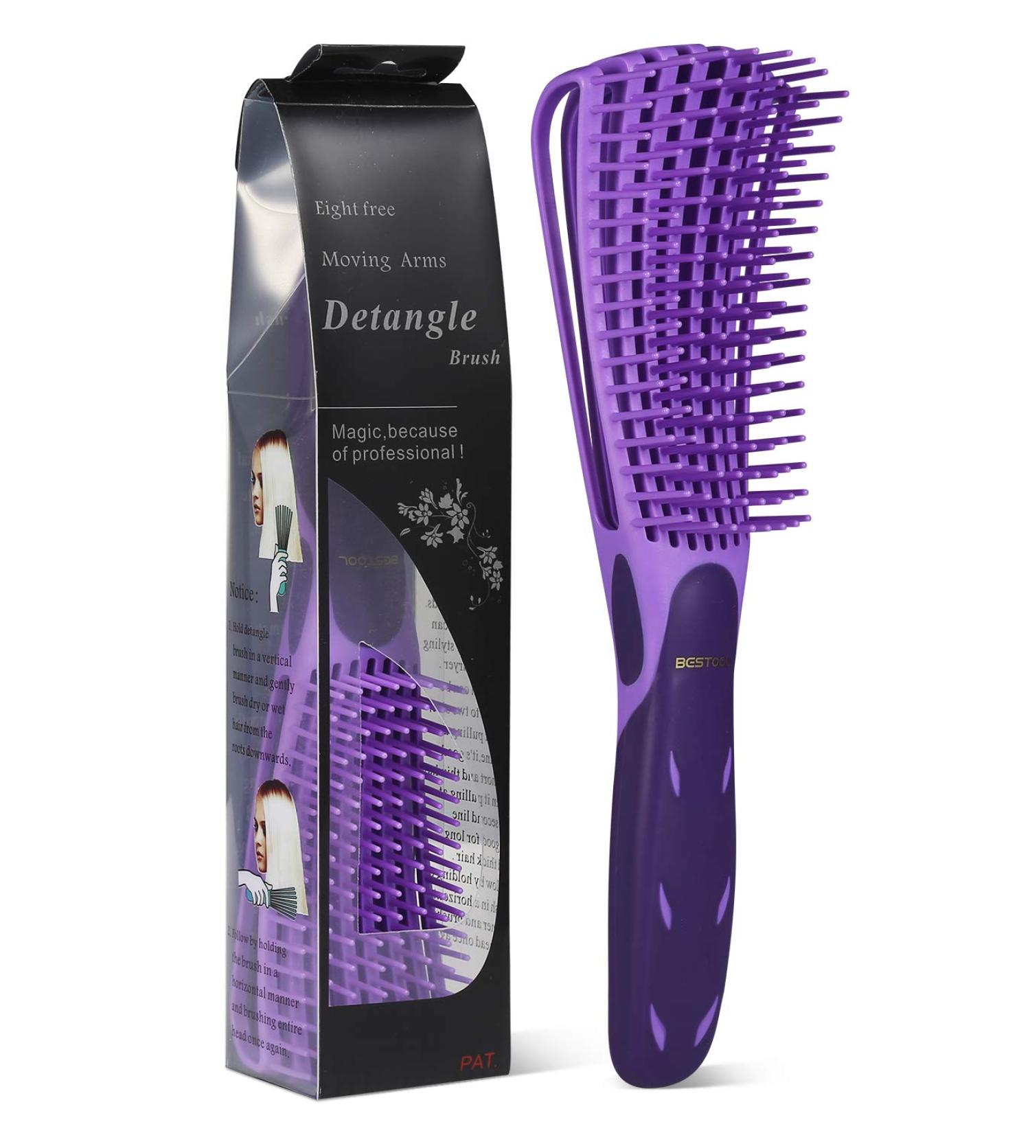 Bestool Hairbrush for Natural Afro Hair 3A-4C | Detangling & Texturizing Tool for Wavy Curly Hair | Wet/Dry Use (Violet) - Buy Online on GoSupps.com